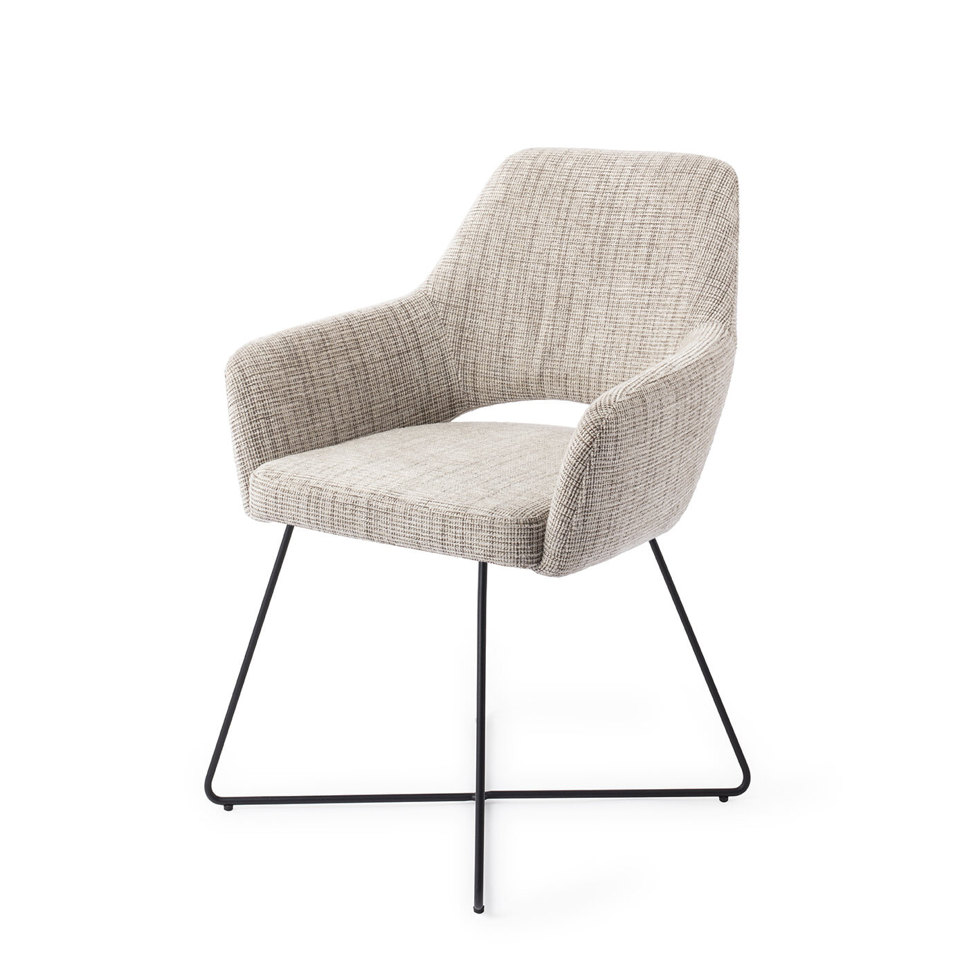 Jesper Home Eetkamerstoel Yanai Cross Black - Caramel Grid