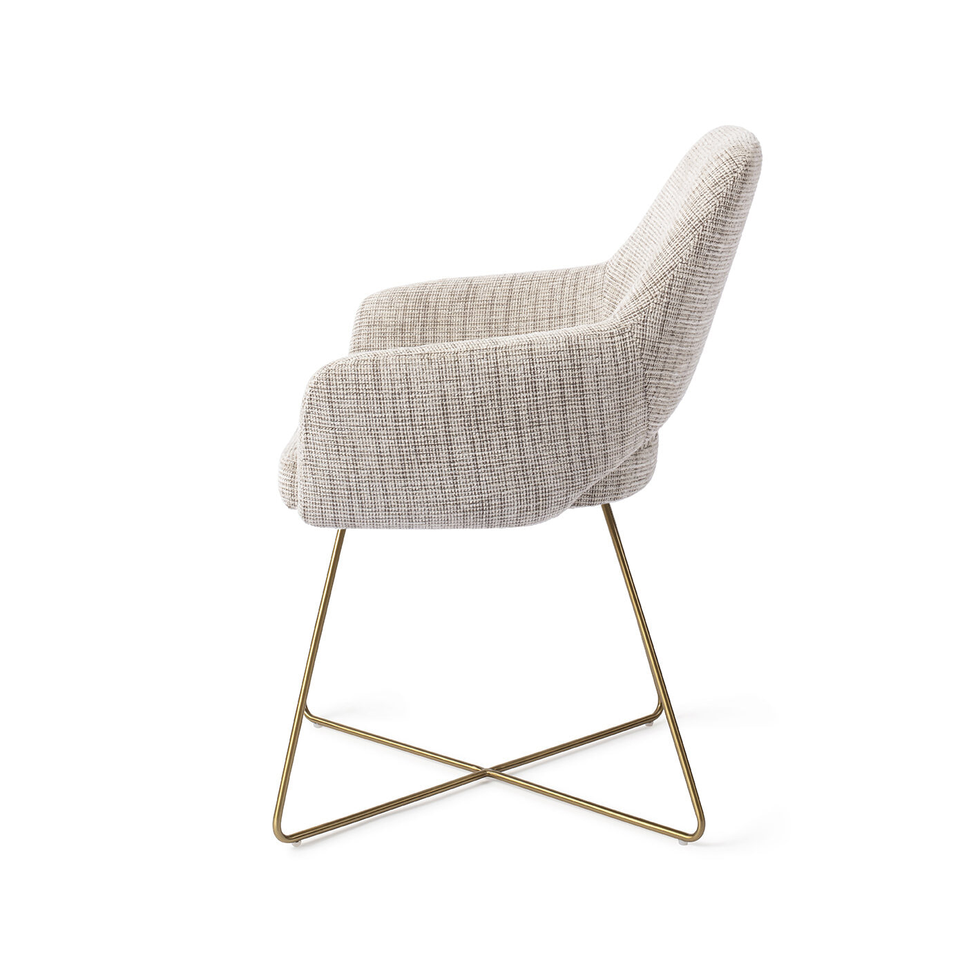 Jesper Home Eetkamerstoel 'Yanai' Cross Gold, kleur Caramel Grid