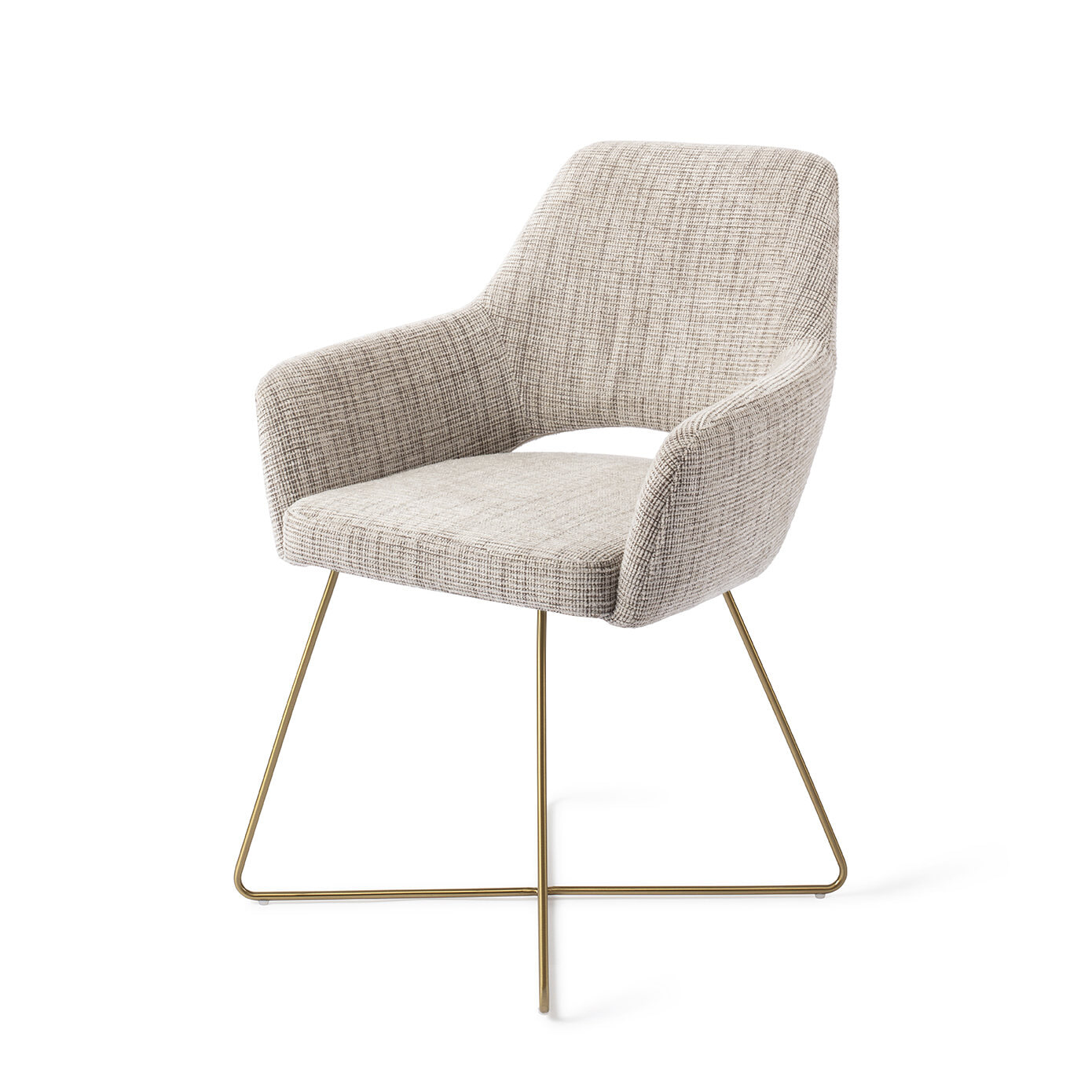Jesper Home Eetkamerstoel Yanai Cross Gold - Caramel Grid