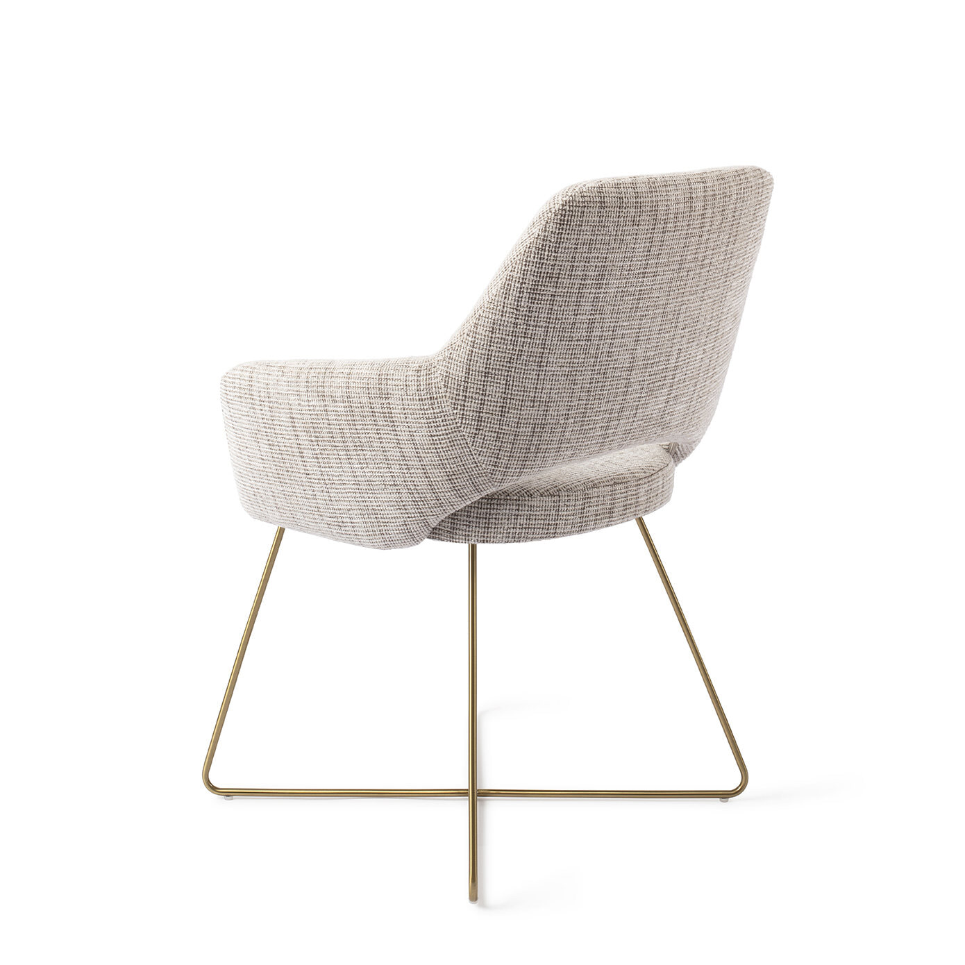 Jesper Home Eetkamerstoel 'Yanai' Cross Gold, kleur Caramel Grid