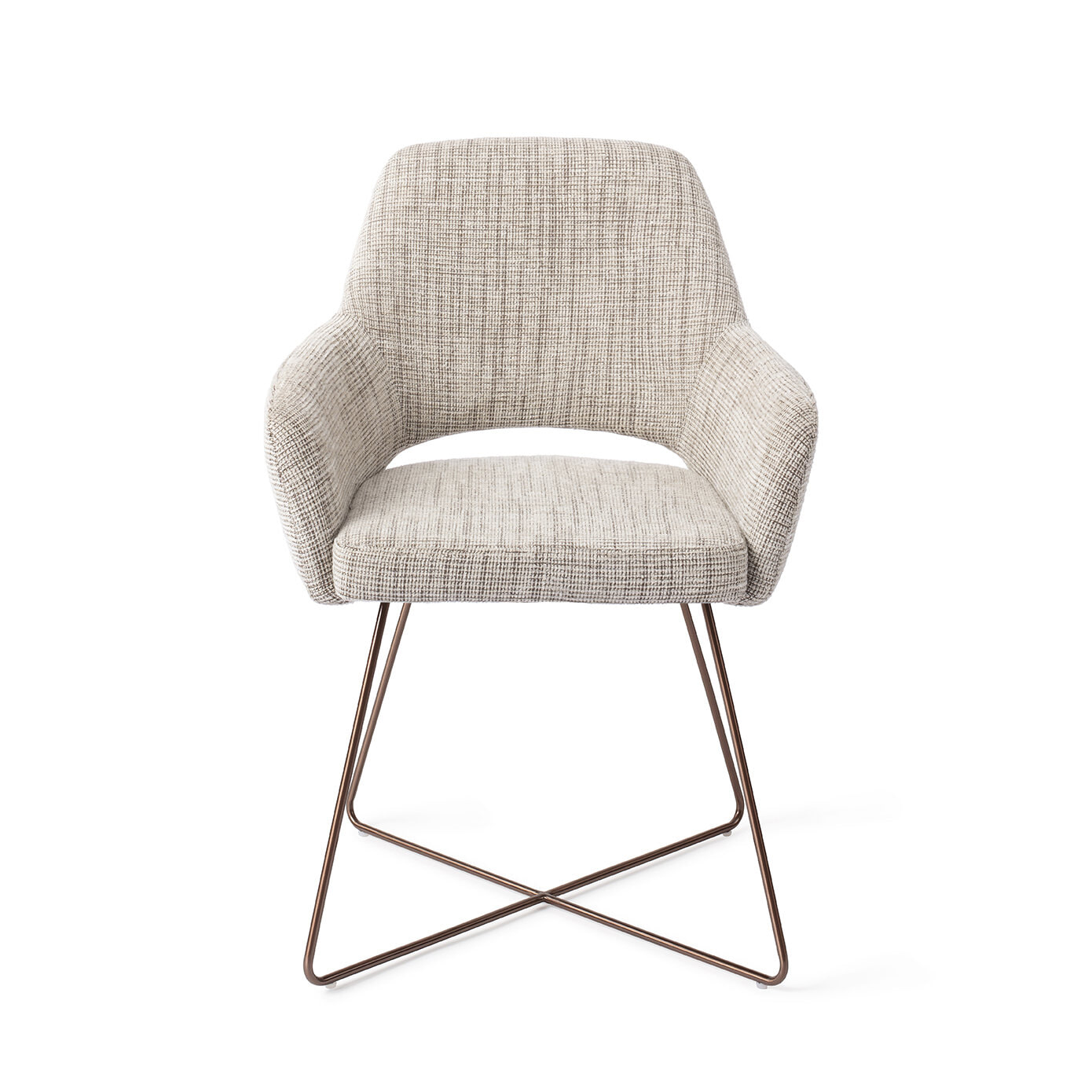 Jesper Home Eetkamerstoel 'Yanai' Cross Rose, kleur Caramel Grid