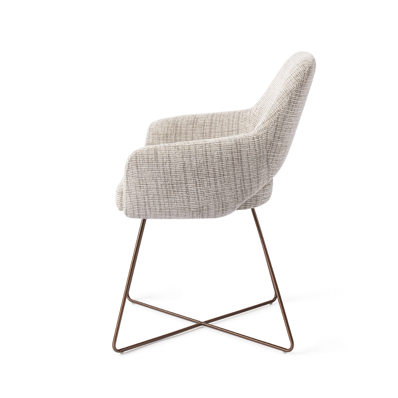 Jesper Home Eetkamerstoel 'Yanai' Cross Rose, kleur Caramel Grid
