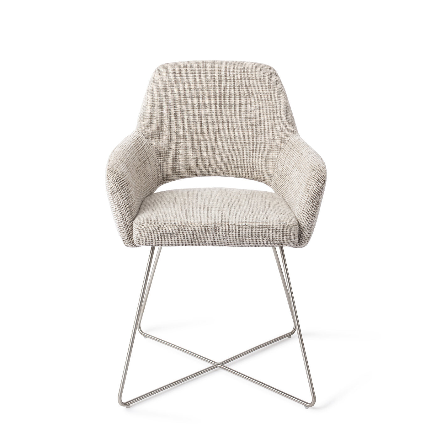 Jesper Home Eetkamerstoel 'Yanai' Cross Steel, kleur Caramel Grid
