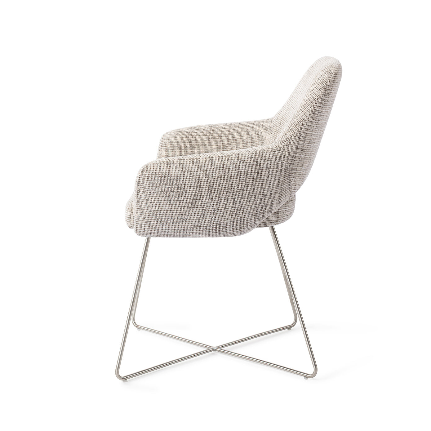 Jesper Home Eetkamerstoel 'Yanai' Cross Steel, kleur Caramel Grid