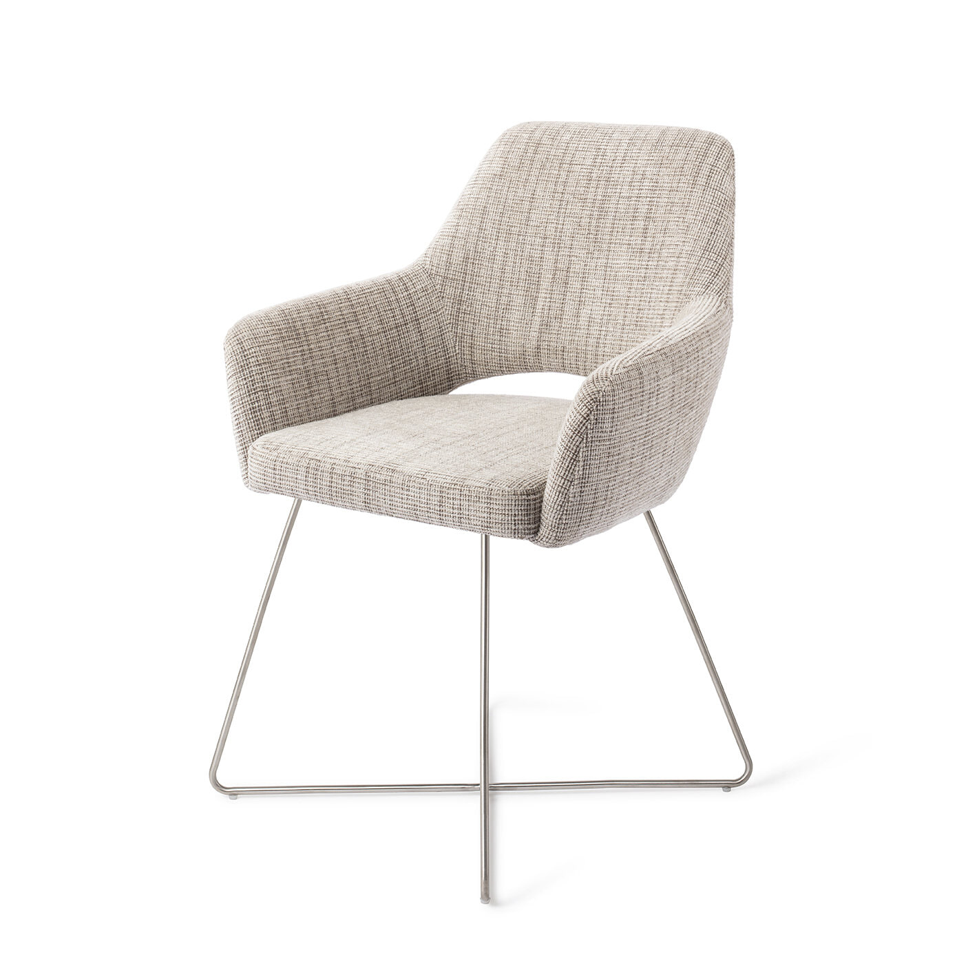 Jesper Home Eetkamerstoel Yanai Cross Steel - Caramel Grid