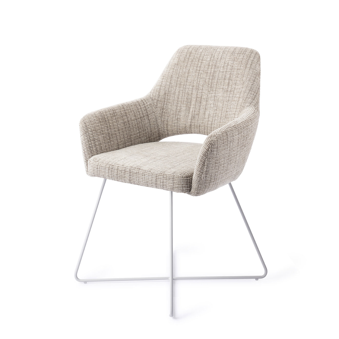 Jesper Home Eetkamerstoel Yanai Cross White - Caramel Grid