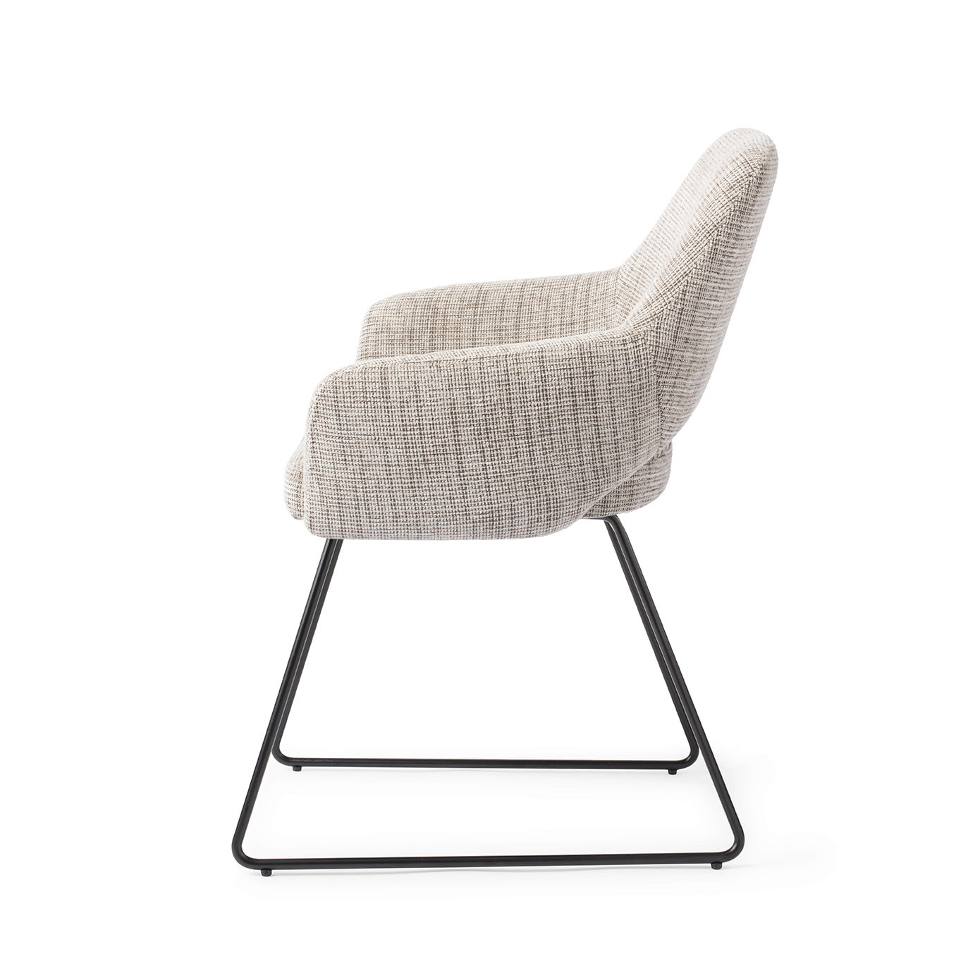 Jesper Home Eetkamerstoel 'Yanai' Slide Black, kleur Caramel Grid
