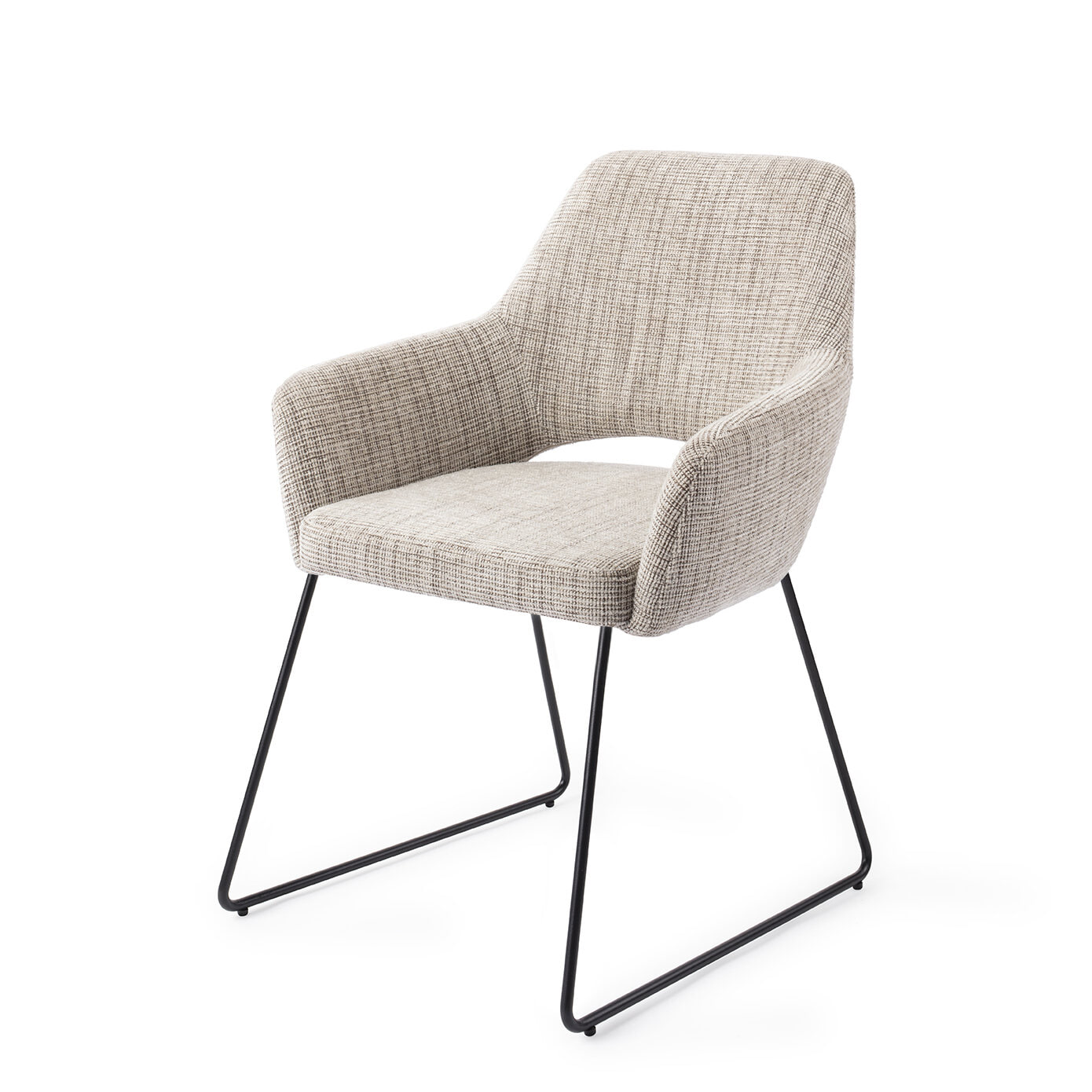 Jesper Home Eetkamerstoel Yanai Slide Black - Caramel Grid
