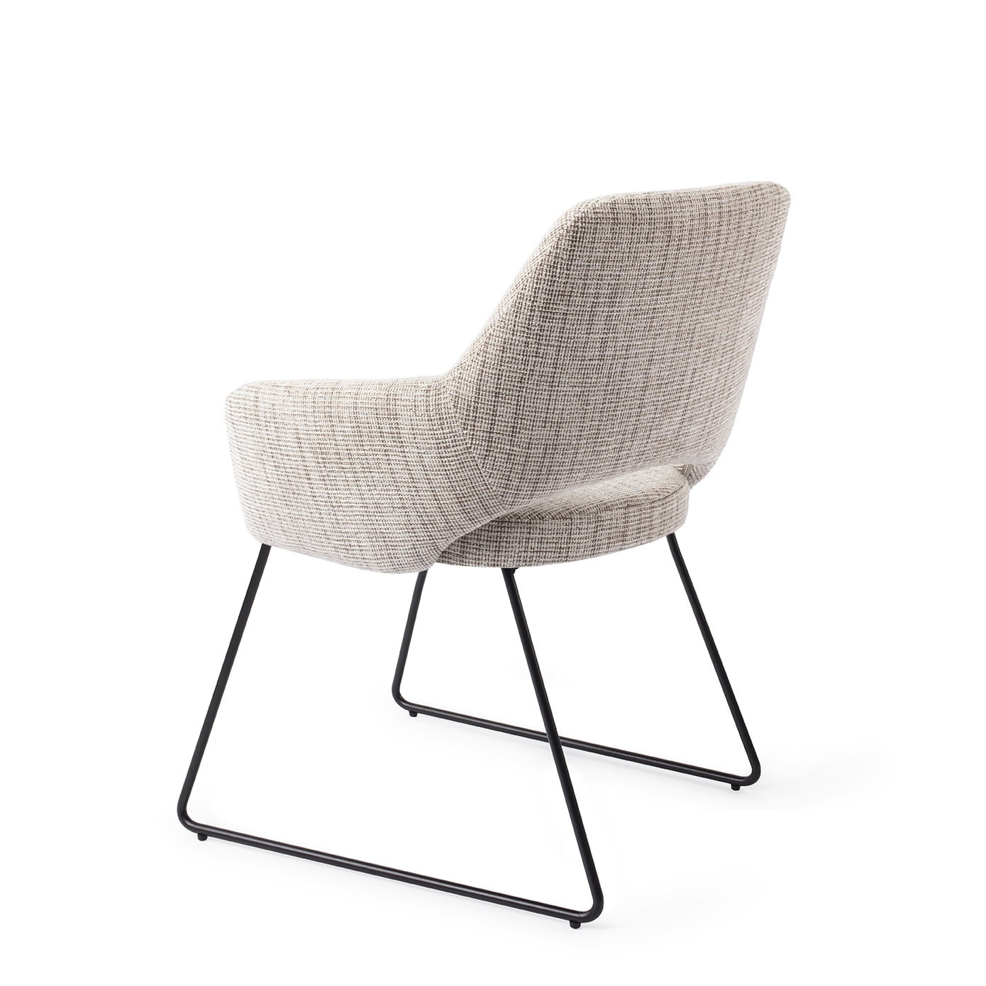 Jesper Home Eetkamerstoel 'Yanai' Slide Black, kleur Caramel Grid