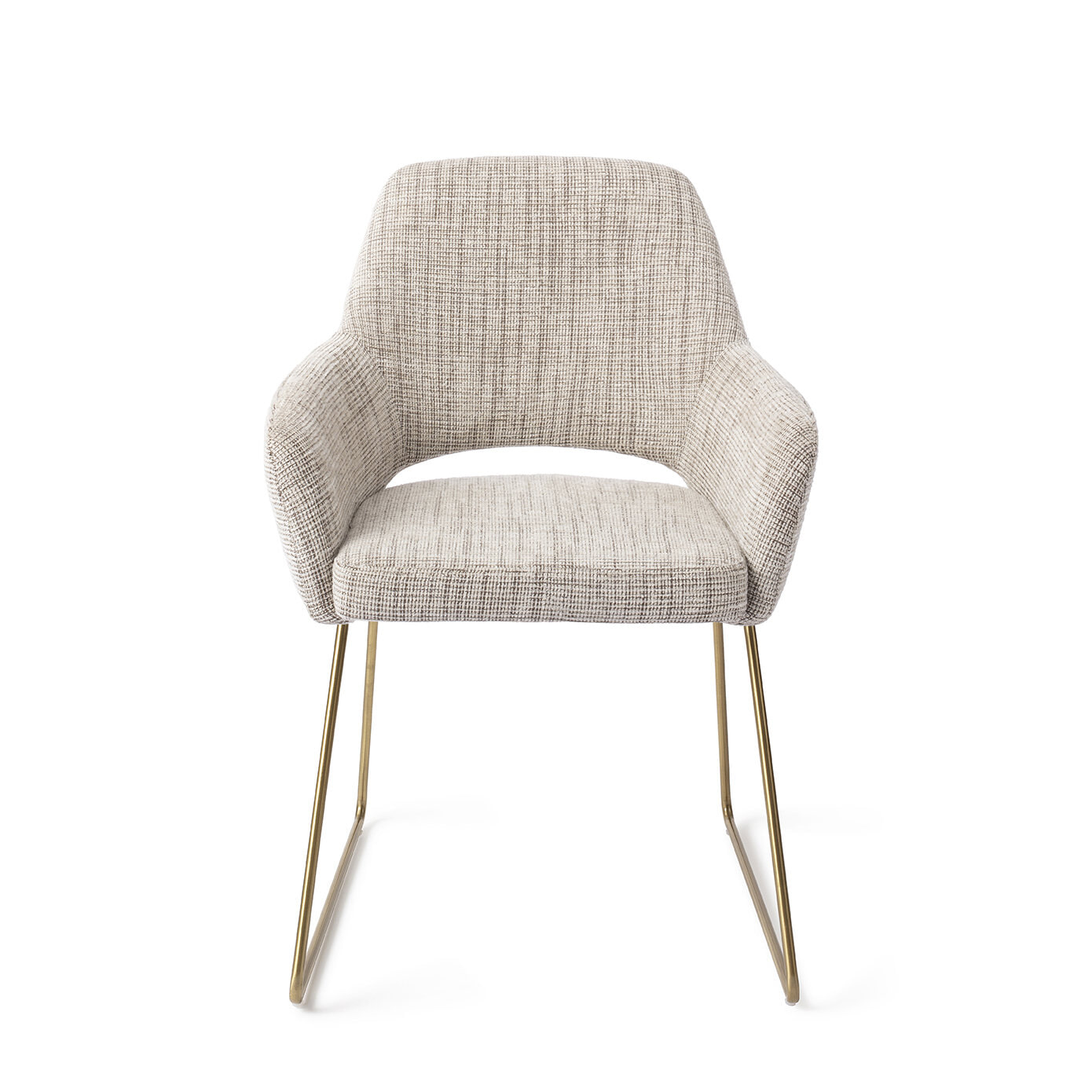 Jesper Home Eetkamerstoel 'Yanai' Slide Gold, kleur Caramel Grid