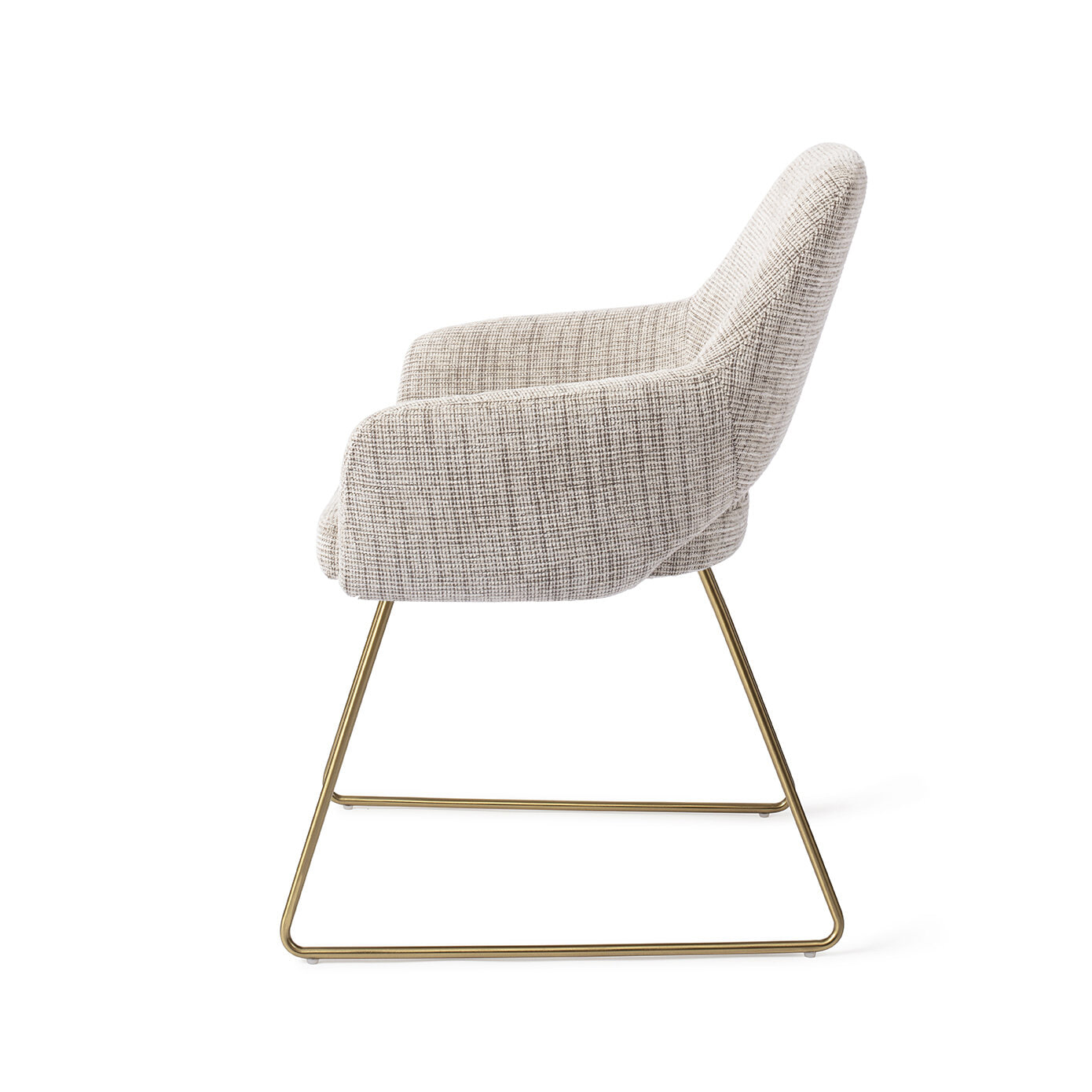 Jesper Home Eetkamerstoel 'Yanai' Slide Gold, kleur Caramel Grid