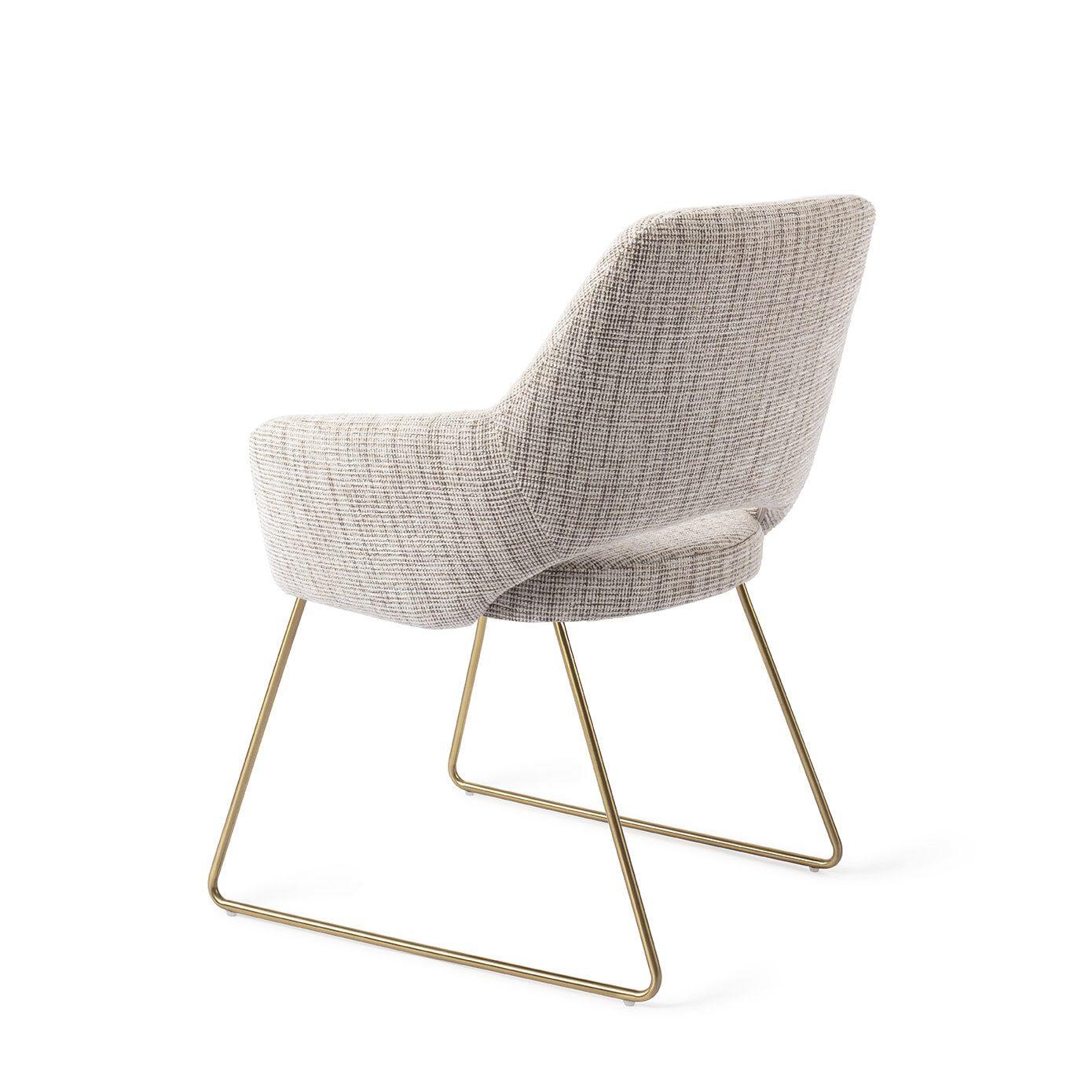 Jesper Home Eetkamerstoel 'Yanai' Slide Gold, kleur Caramel Grid