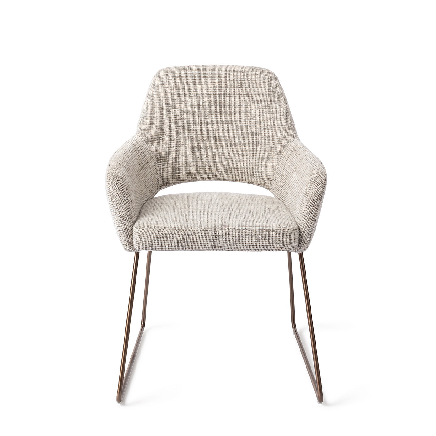 Jesper Home Eetkamerstoel 'Yanai' Slide Rose, kleur Caramel Grid