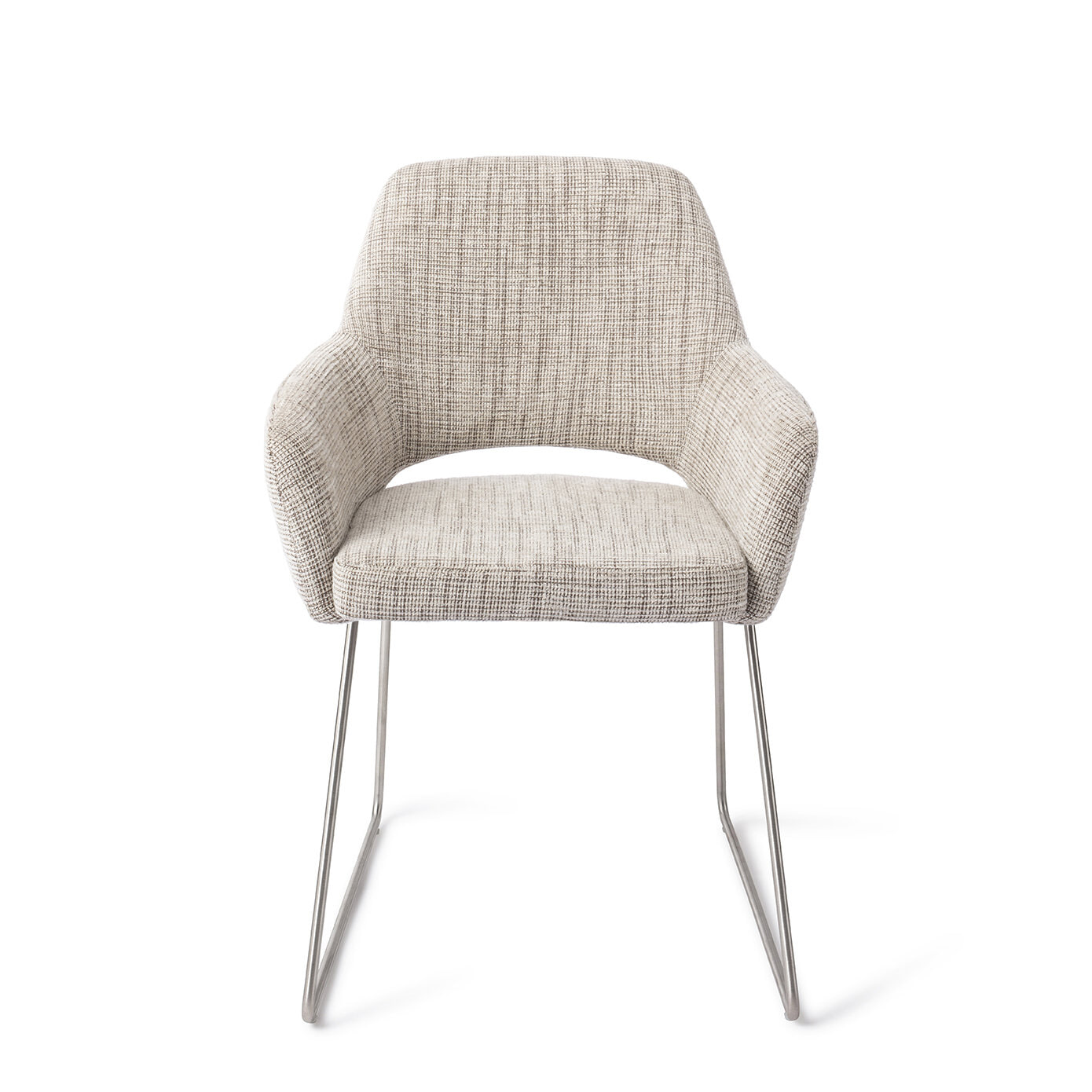 Jesper Home Eetkamerstoel 'Yanai' Slide Steel, kleur Caramel Grid