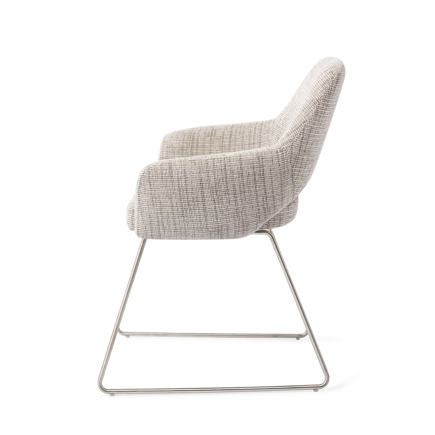 Jesper Home Eetkamerstoel 'Yanai' Slide Steel, kleur Caramel Grid