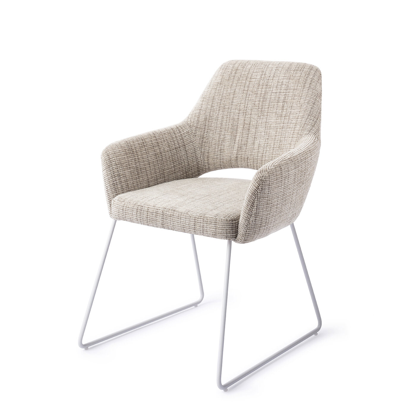 Jesper Home Eetkamerstoel Yanai Slide White - Caramel Grid