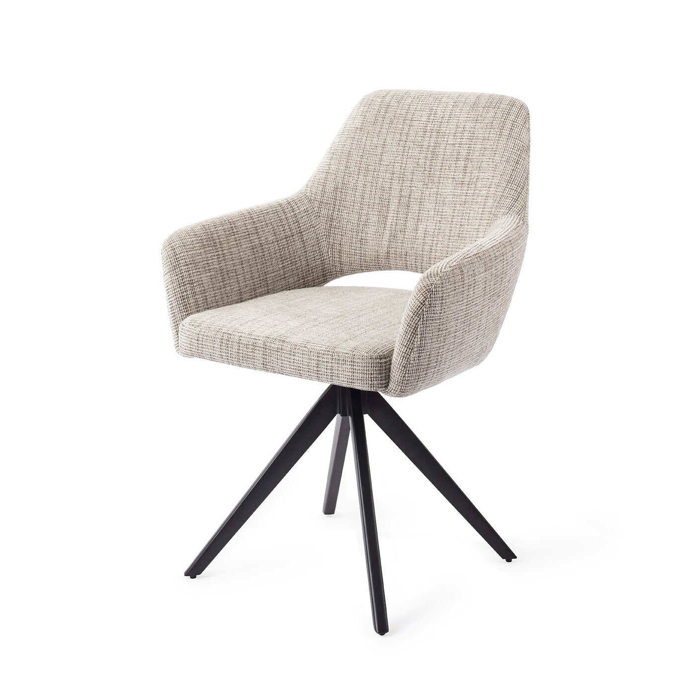 Jesper Home Draaibare Eetkamerstoel Yanai Turn Black - Caramel Grid