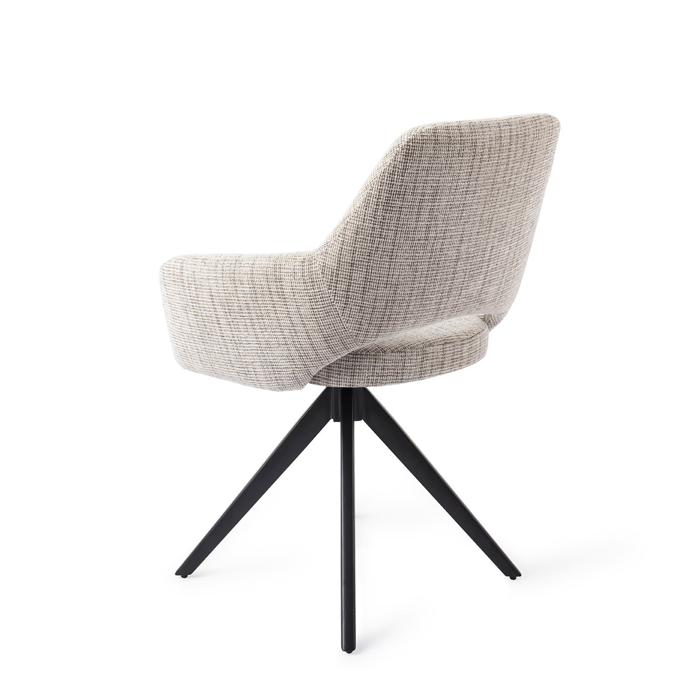 Jesper Home Draaibare Eetkamerstoel 'Yanai' Turn Black, kleur Caramel Grid