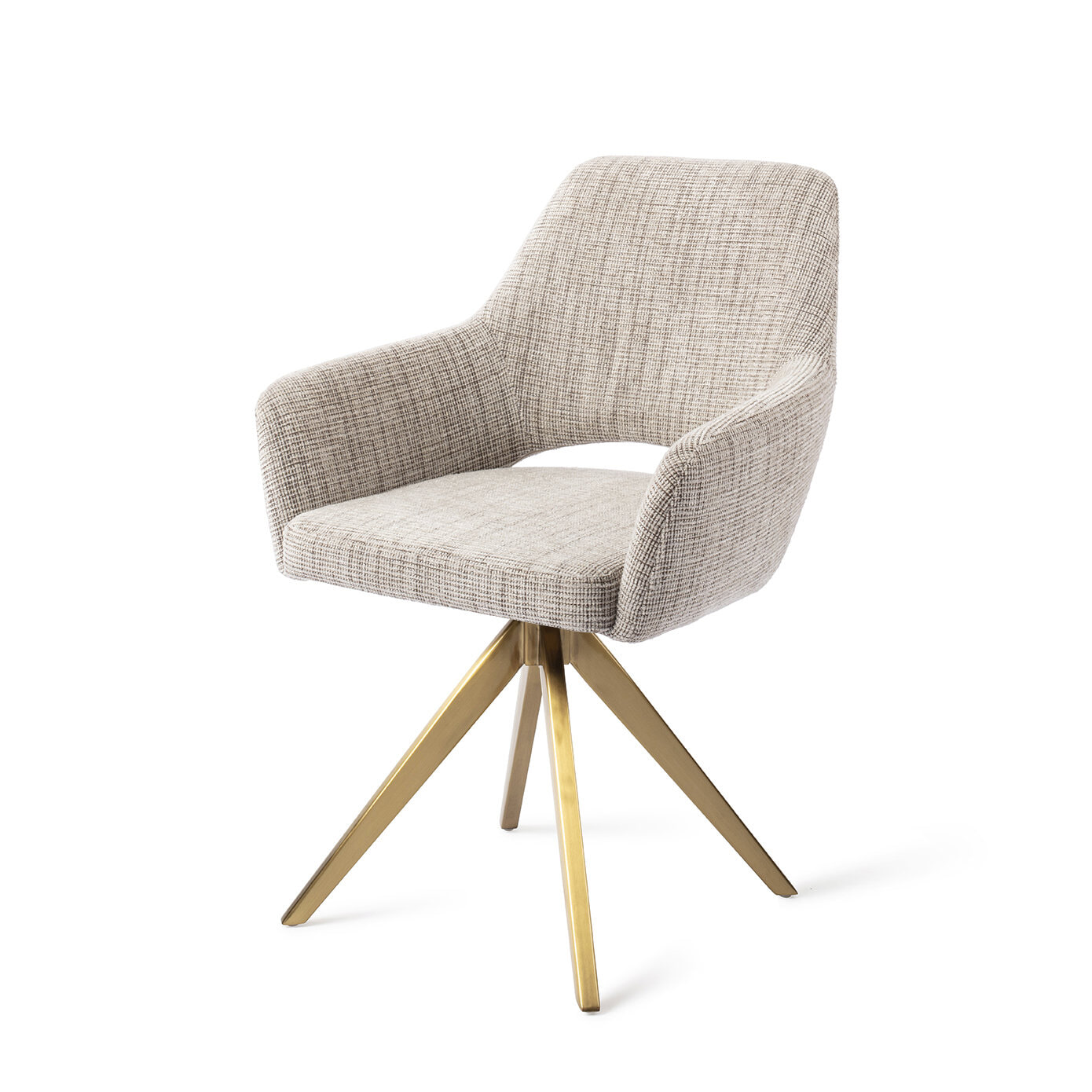 Jesper Home Draaibare Eetkamerstoel Yanai Turn Gold - Caramel Grid