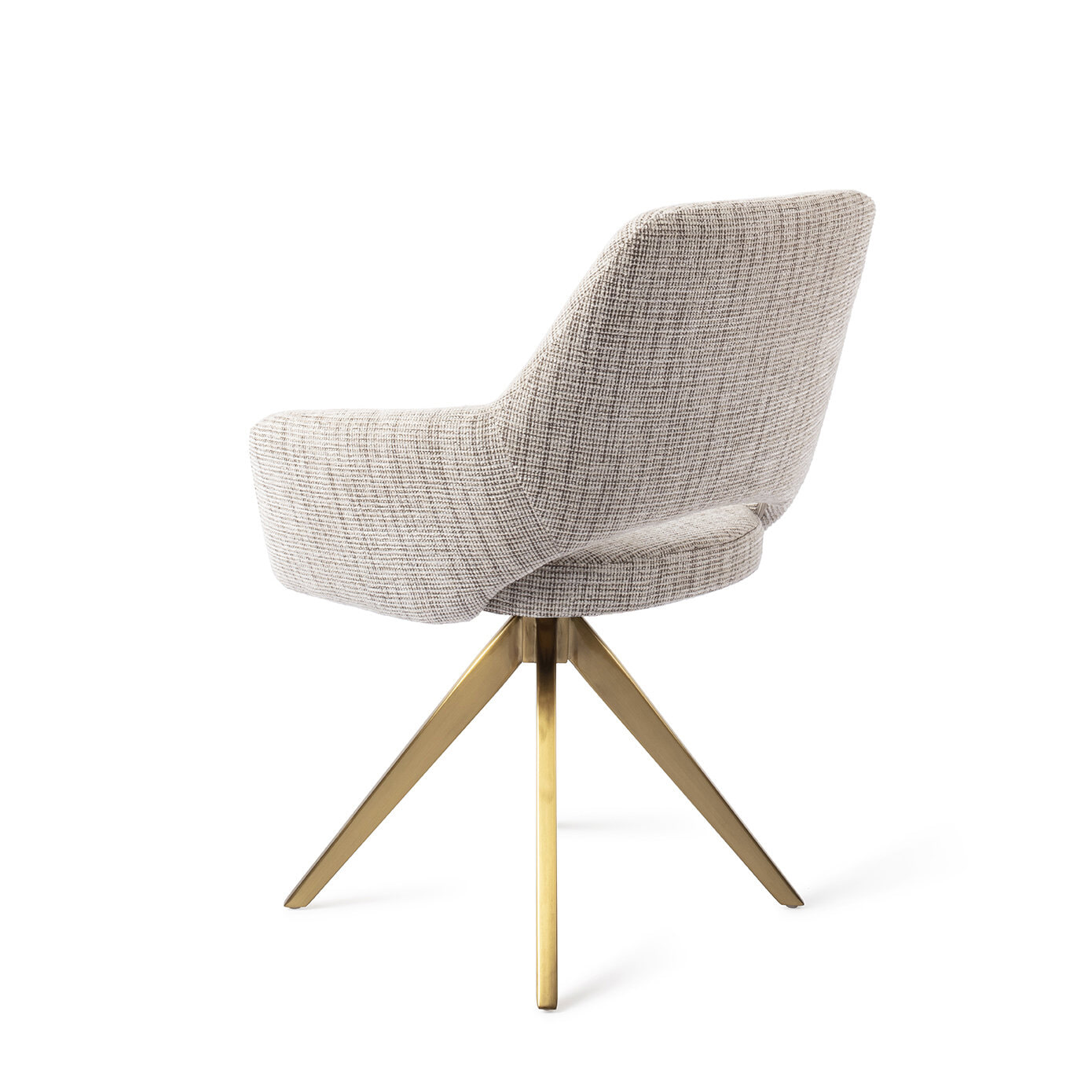 Jesper Home Draaibare Eetkamerstoel 'Yanai' Turn Gold, kleur Caramel Grid