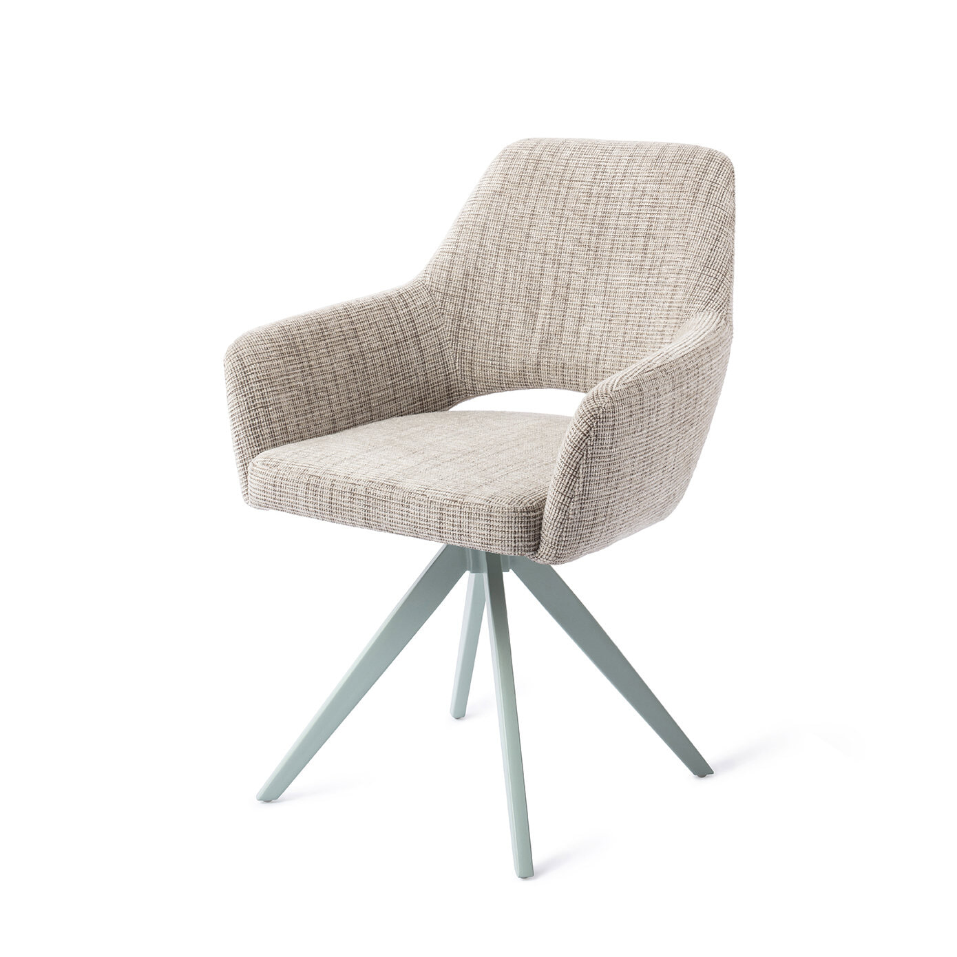 Jesper Home Draaibare Eetkamerstoel Yanai Turn Mint - Caramel Grid