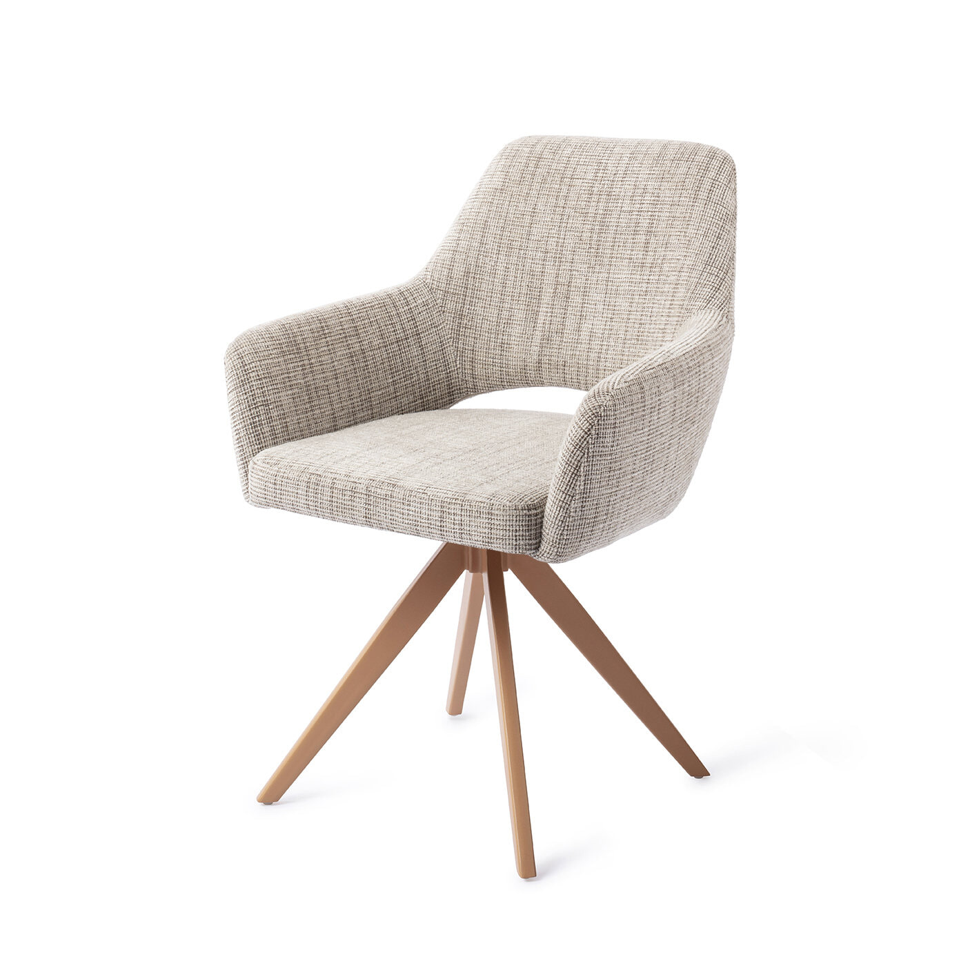 Jesper Home Draaibare Eetkamerstoel Yanai Turn Peach - Caramel Grid