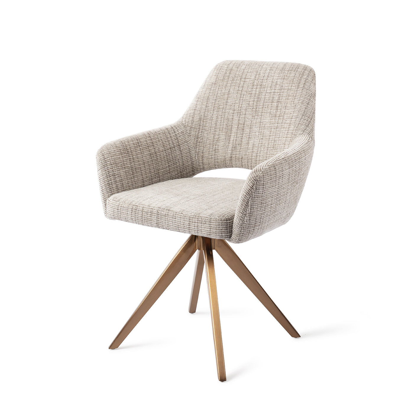 Jesper Home Draaibare Eetkamerstoel Yanai Turn Rose - Caramel Grid