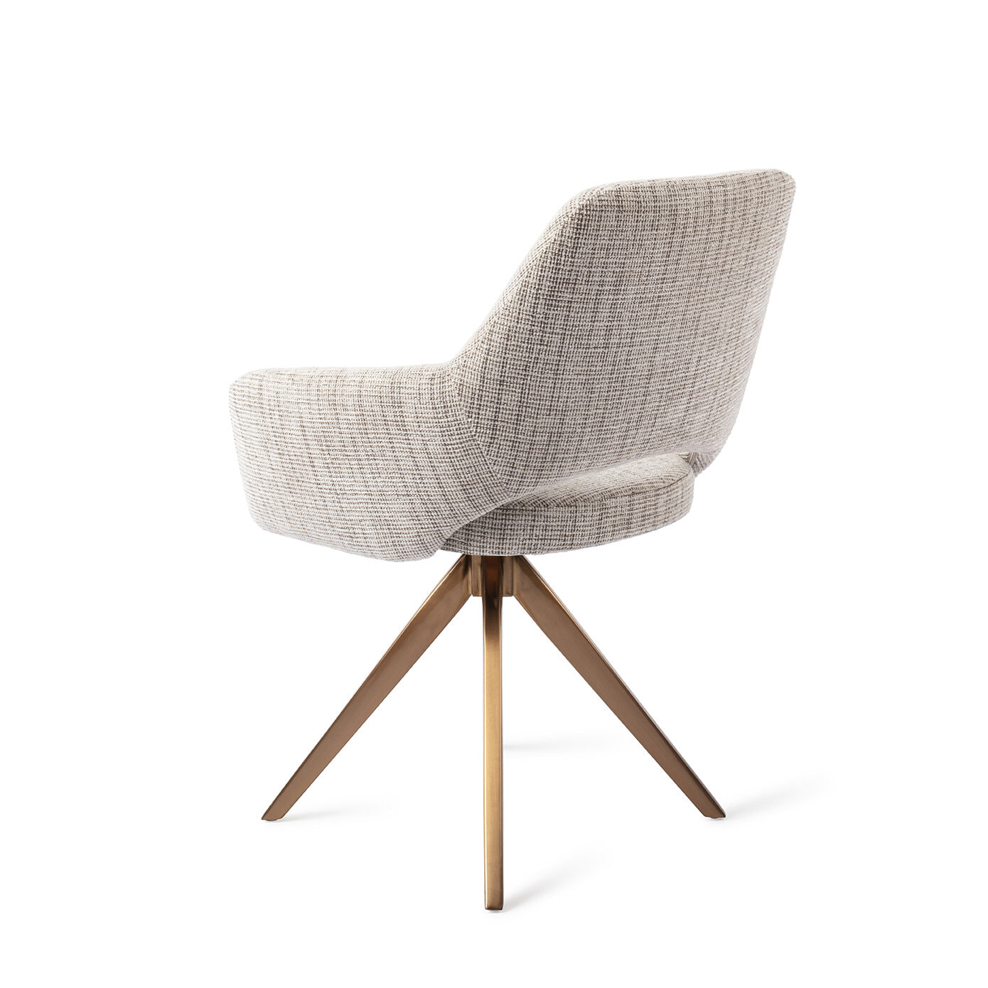 Jesper Home Draaibare Eetkamerstoel 'Yanai' Turn Rose, kleur Caramel Grid