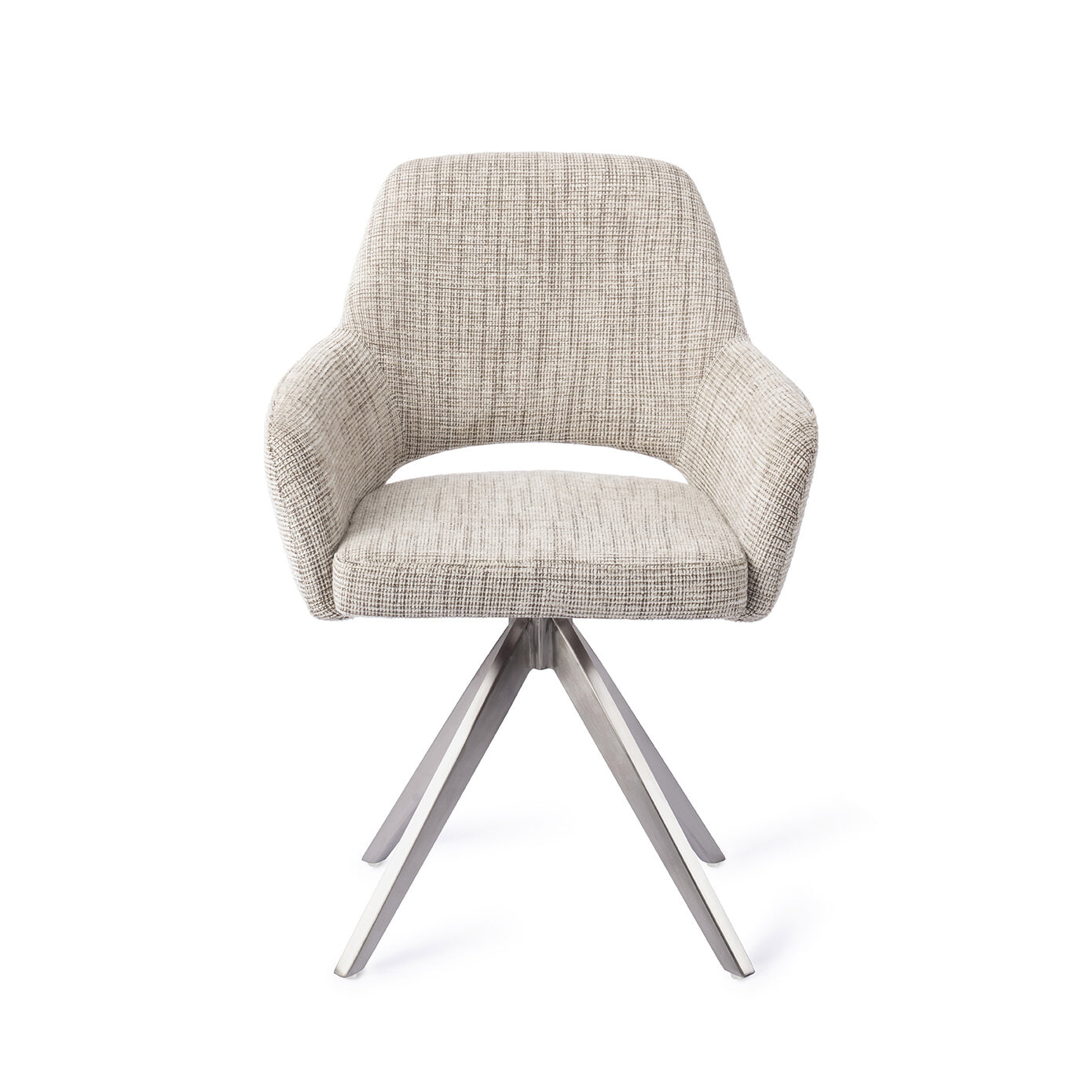 Jesper Home Draaibare Eetkamerstoel 'Yanai' Turn Steel, kleur Caramel Grid