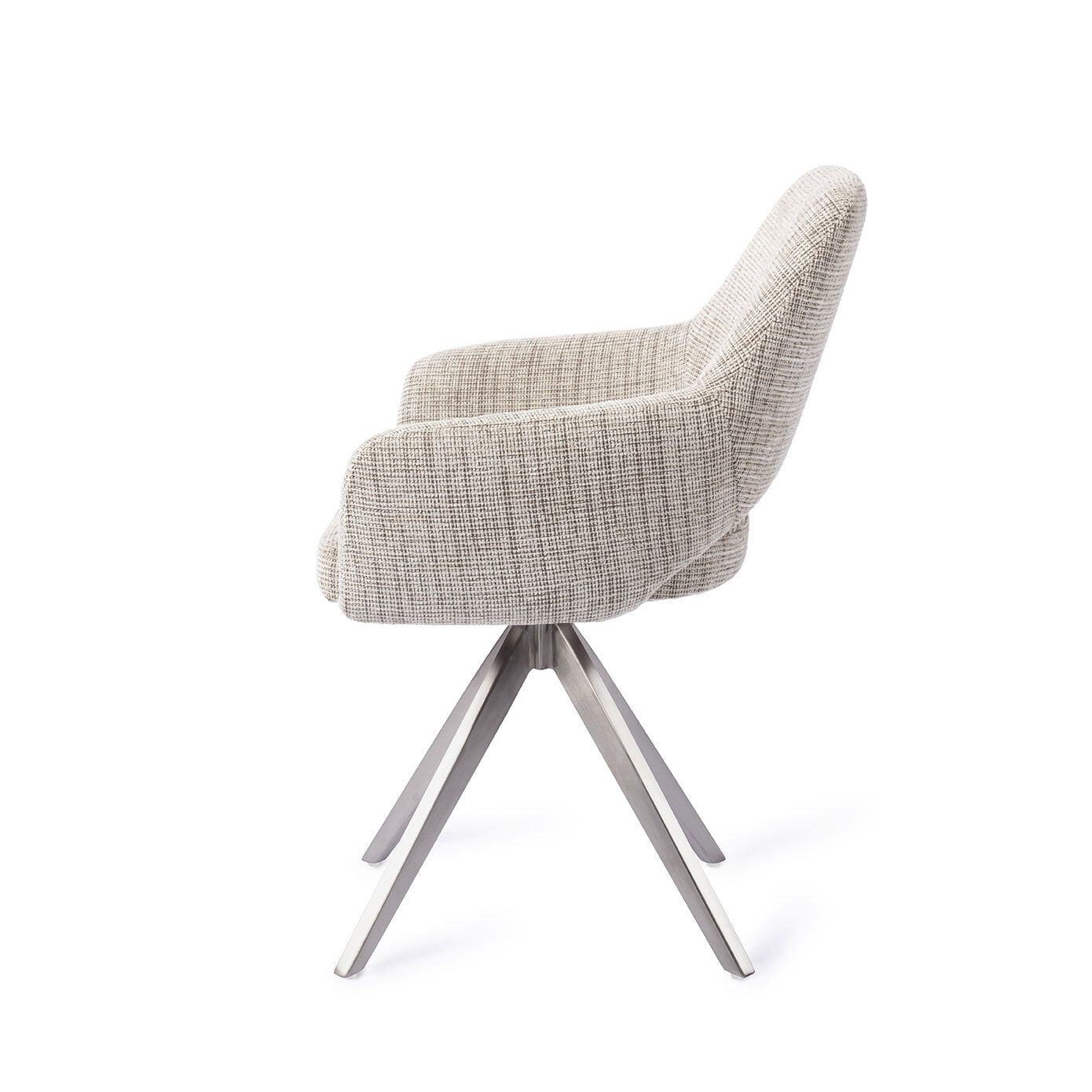 Jesper Home Draaibare Eetkamerstoel 'Yanai' Turn Steel, kleur Caramel Grid