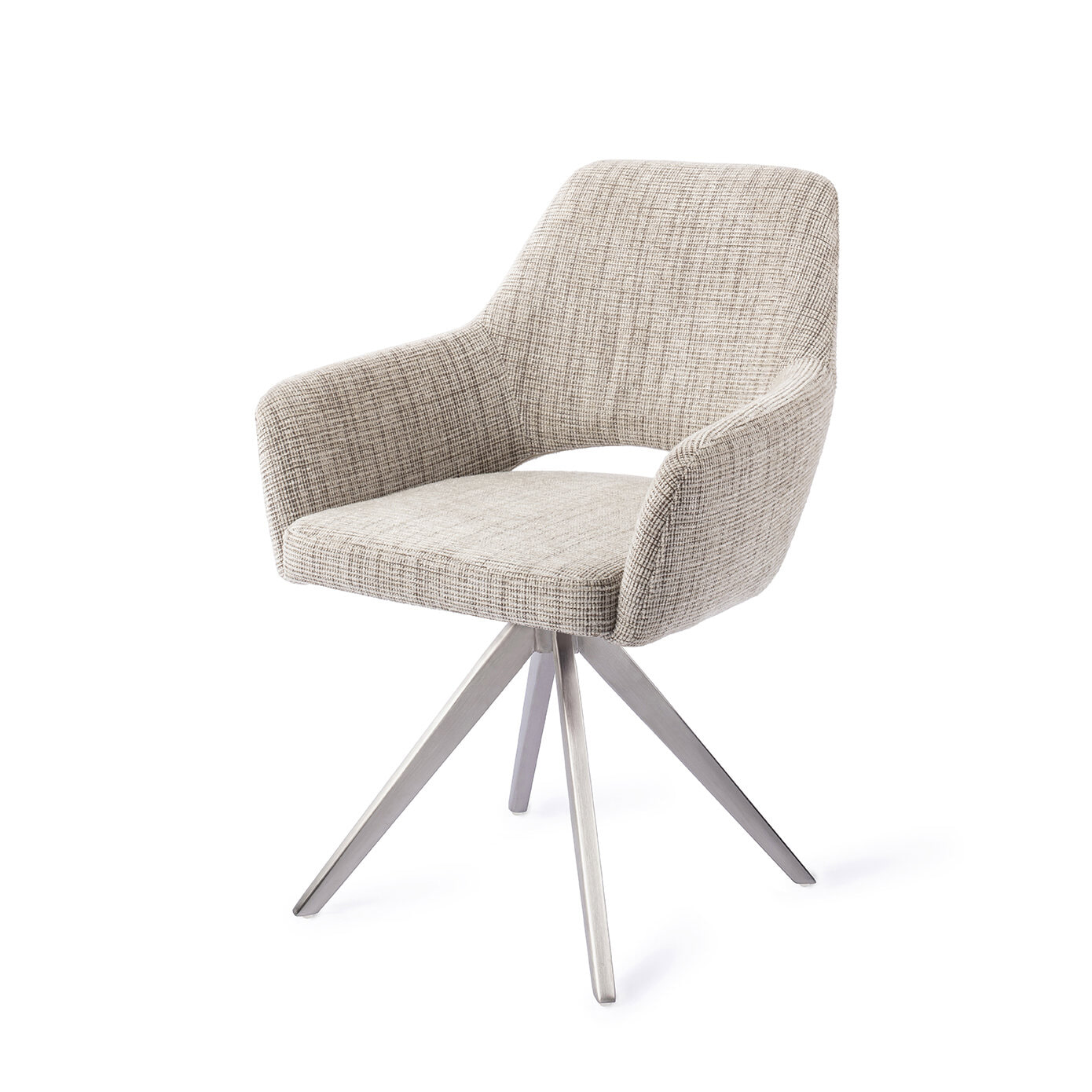 Jesper Home Draaibare Eetkamerstoel Yanai Turn Steel - Caramel Grid