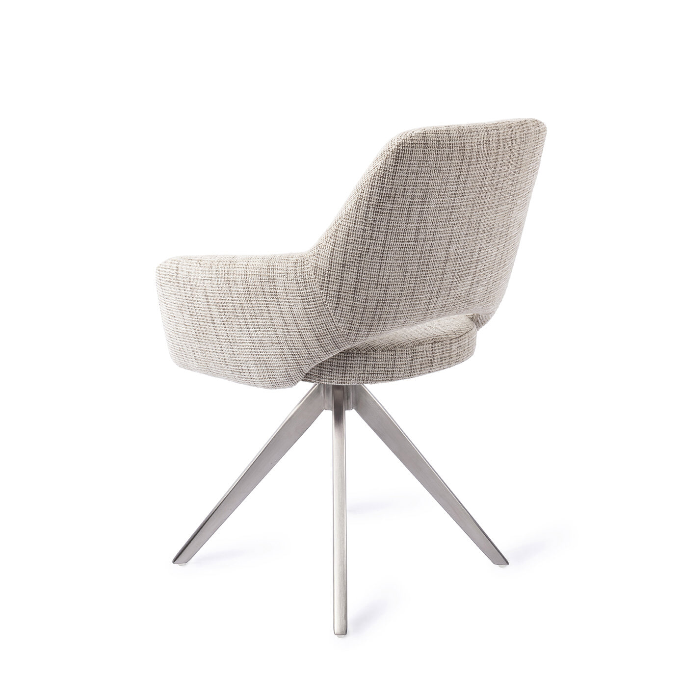 Jesper Home Draaibare Eetkamerstoel 'Yanai' Turn Steel, kleur Caramel Grid