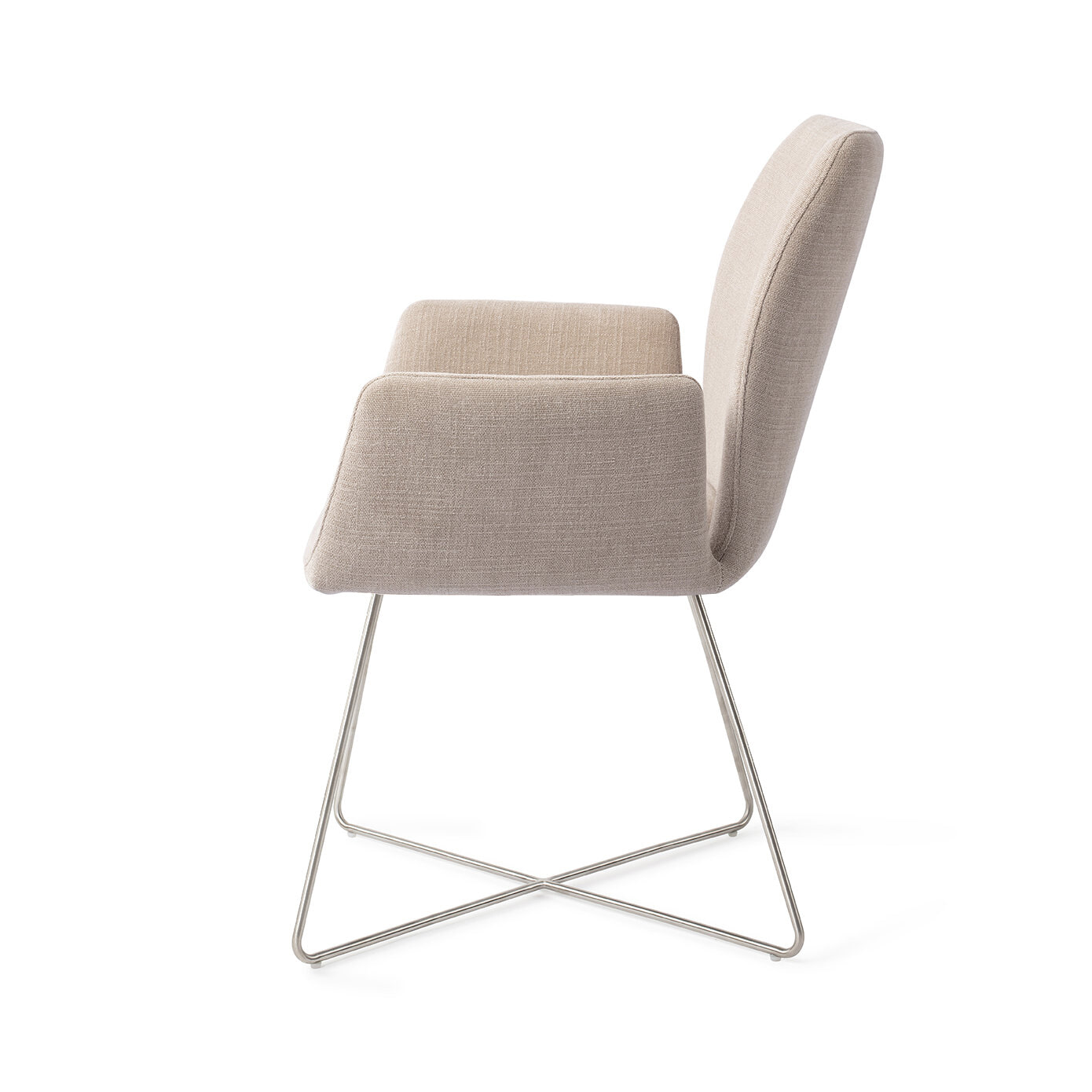 Jesper Home Eetkamerstoel 'Misaki' Cross Steel, kleur Sand Strand