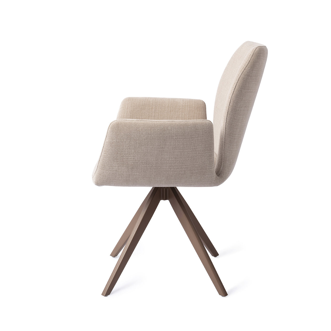 Jesper Home Draaibare Eetkamerstoel 'Misaki' Turn Brown, kleur Sand Strand