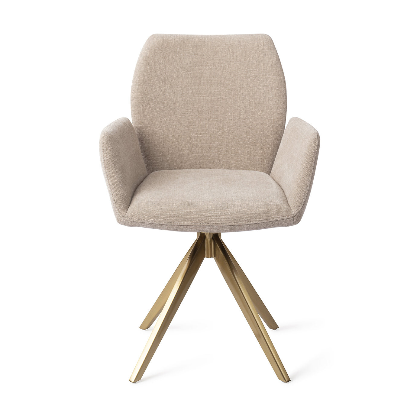 Jesper Home Draaibare Eetkamerstoel 'Misaki' Turn Gold, kleur Sand Strand