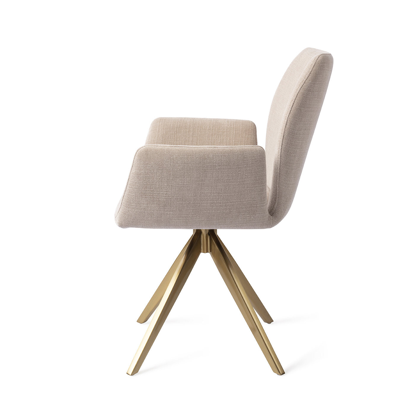 Jesper Home Draaibare Eetkamerstoel 'Misaki' Turn Gold, kleur Sand Strand