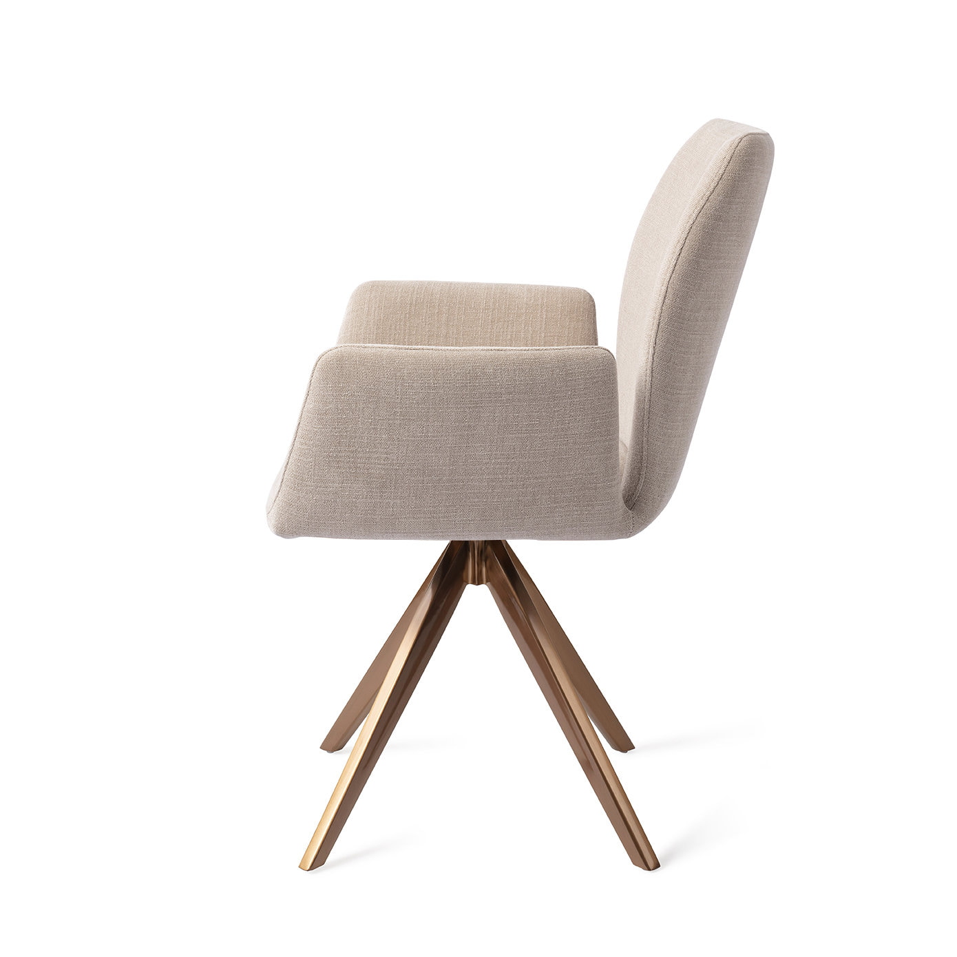Jesper Home Draaibare Eetkamerstoel 'Misaki' Turn Rose, kleur Sand Strand