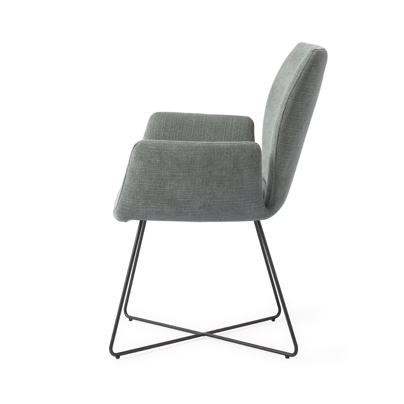 Jesper Home Eetkamerstoel 'Misaki' Cross Black, kleur Breezy Blue