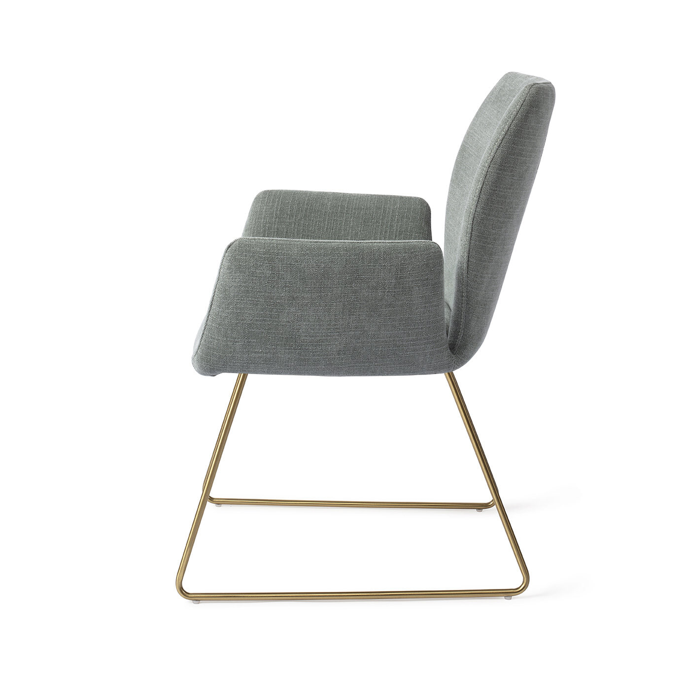 Jesper Home Eetkamerstoel 'Misaki' Slide Gold, kleur Breezy Blue