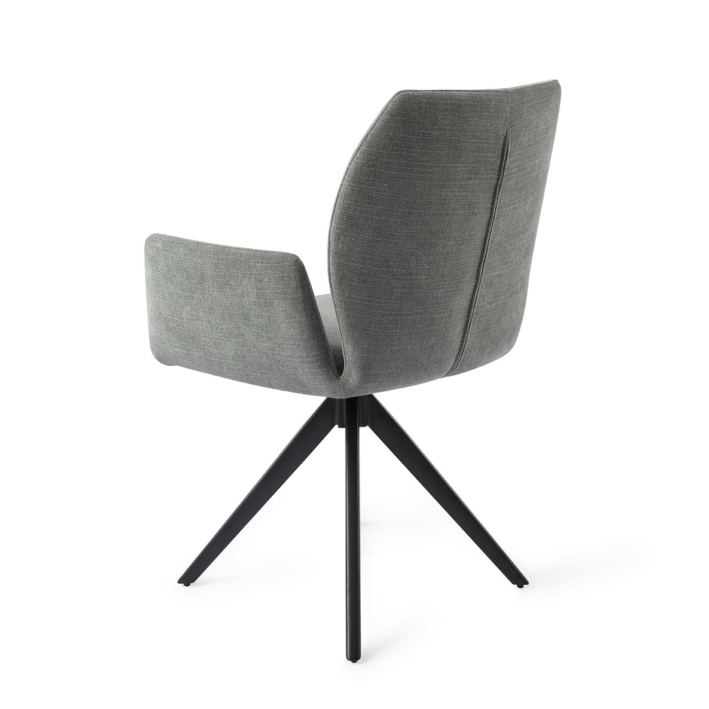 Jesper Home Draaibare Eetkamerstoel 'Misaki' Turn Black, kleur Breezy Blue