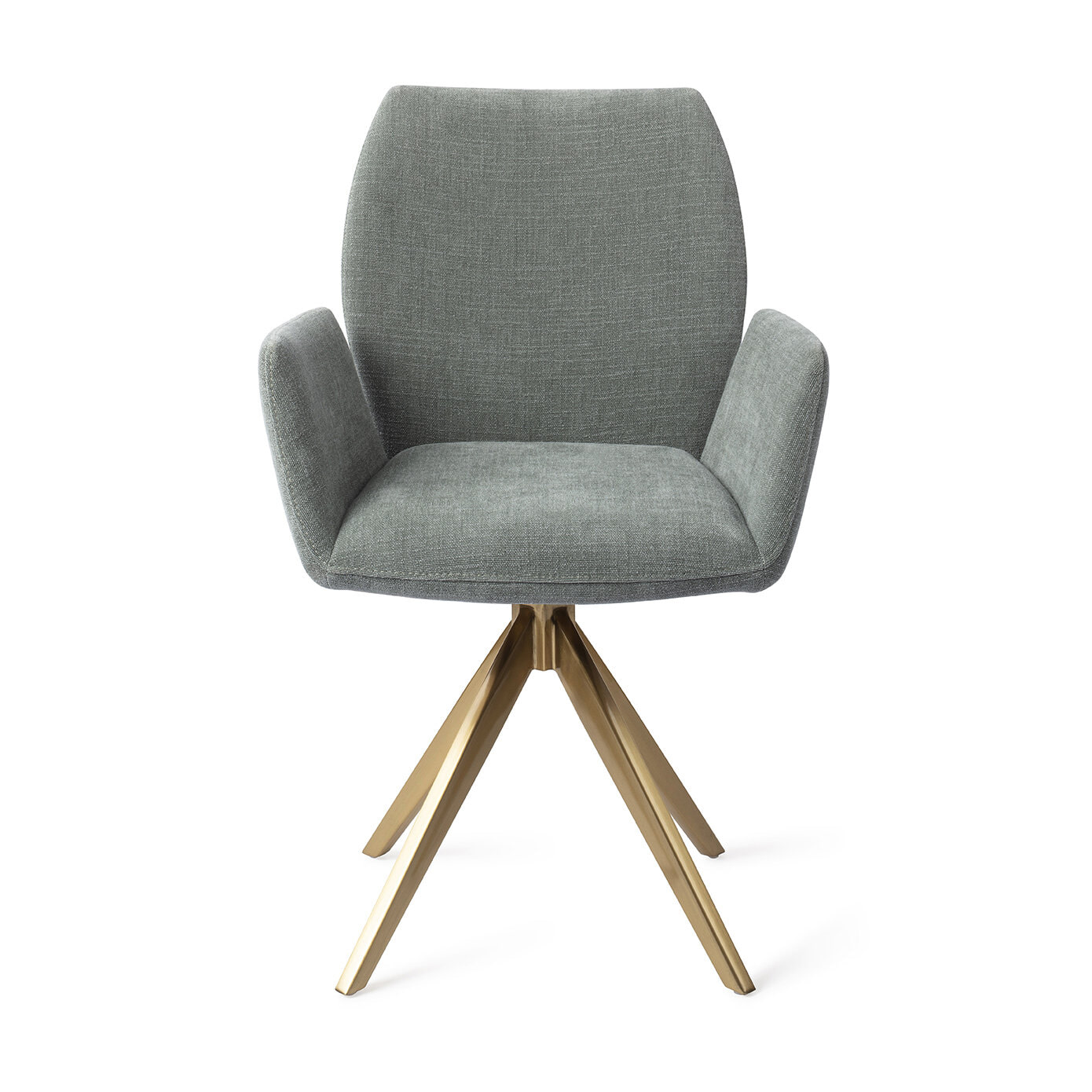 Jesper Home Draaibare Eetkamerstoel 'Misaki' Turn Gold, kleur Breezy Blue