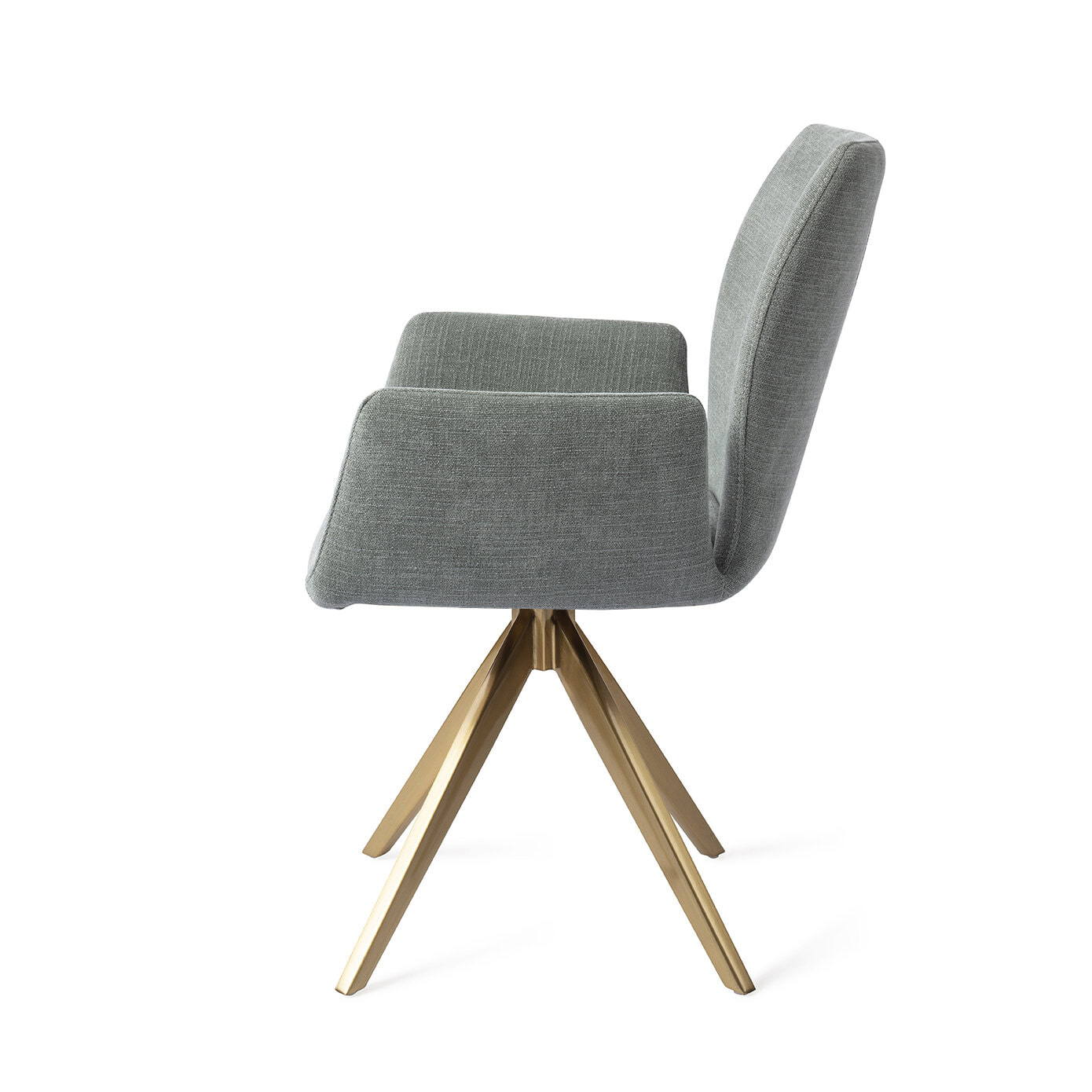 Jesper Home Draaibare Eetkamerstoel 'Misaki' Turn Gold, kleur Breezy Blue