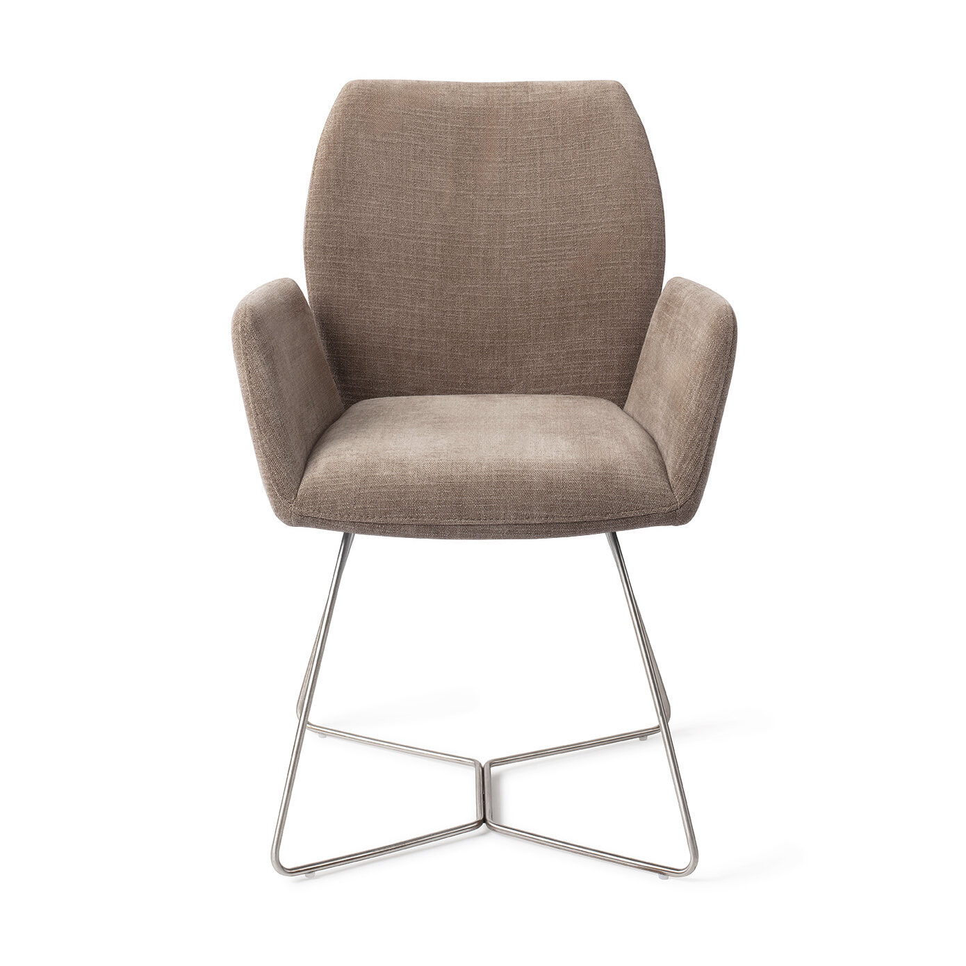 Jesper Home Eetkamerstoel 'Misaki' Beehive Steel, kleur Mocha Mist