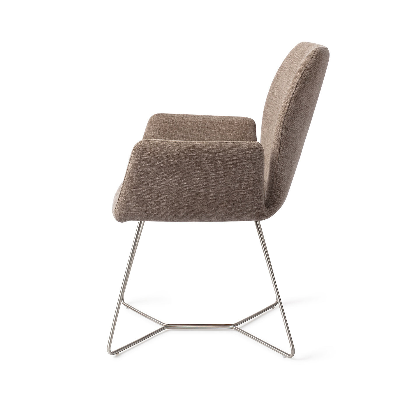 Jesper Home Eetkamerstoel 'Misaki' Beehive Steel, kleur Mocha Mist