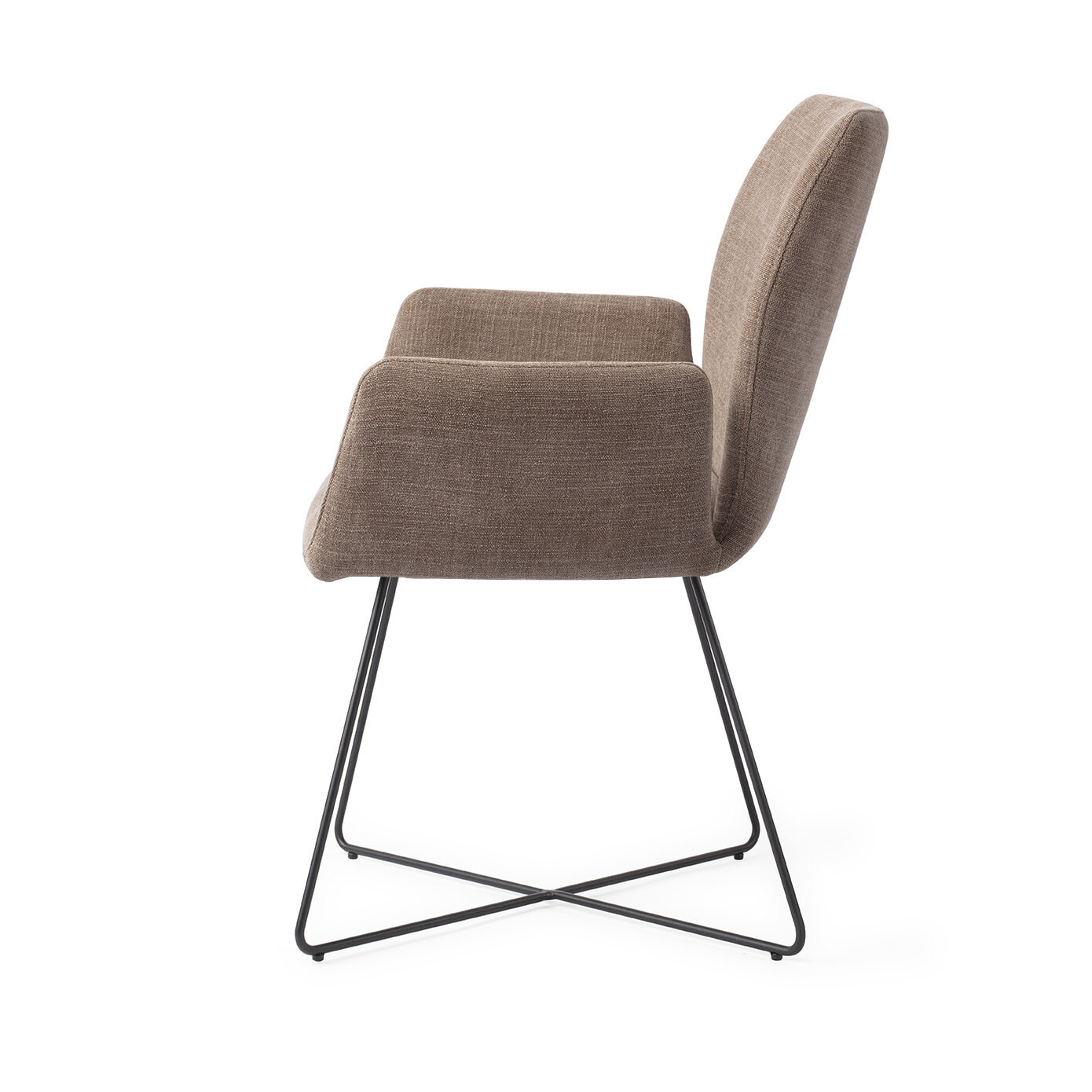 Jesper Home Eetkamerstoel 'Misaki' Cross Black, kleur Mocha Mist