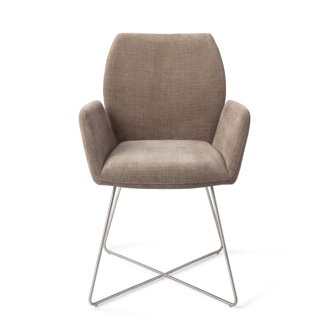 Jesper Home Eetkamerstoel 'Misaki' Cross Steel, kleur Mocha Mist