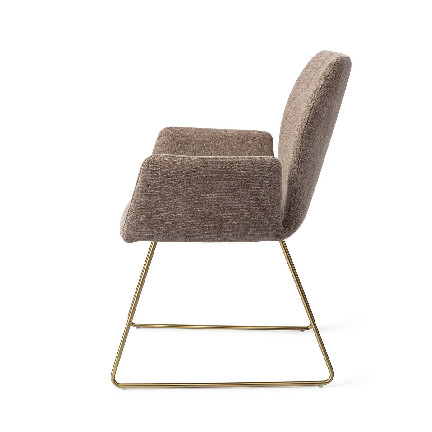 Jesper Home Eetkamerstoel 'Misaki' Slide Gold, kleur Mocha Mist