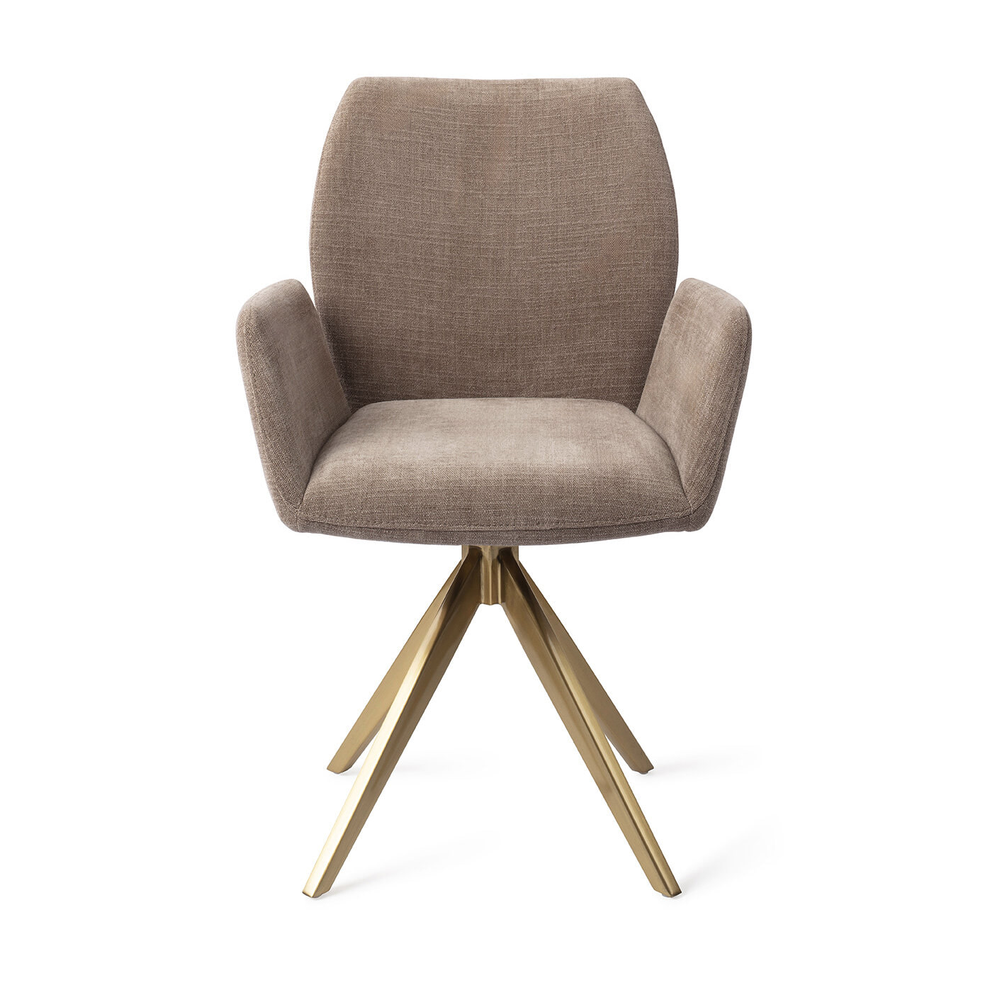 Jesper Home Draaibare Eetkamerstoel 'Misaki' Turn Gold, kleur Mocha Mist