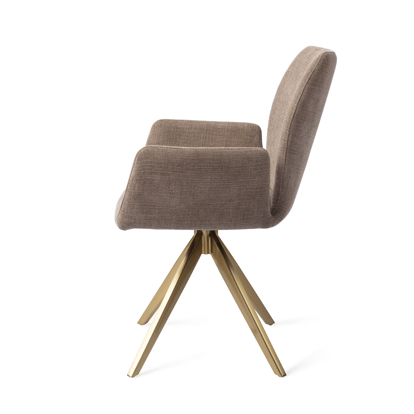 Jesper Home Draaibare Eetkamerstoel 'Misaki' Turn Gold, kleur Mocha Mist
