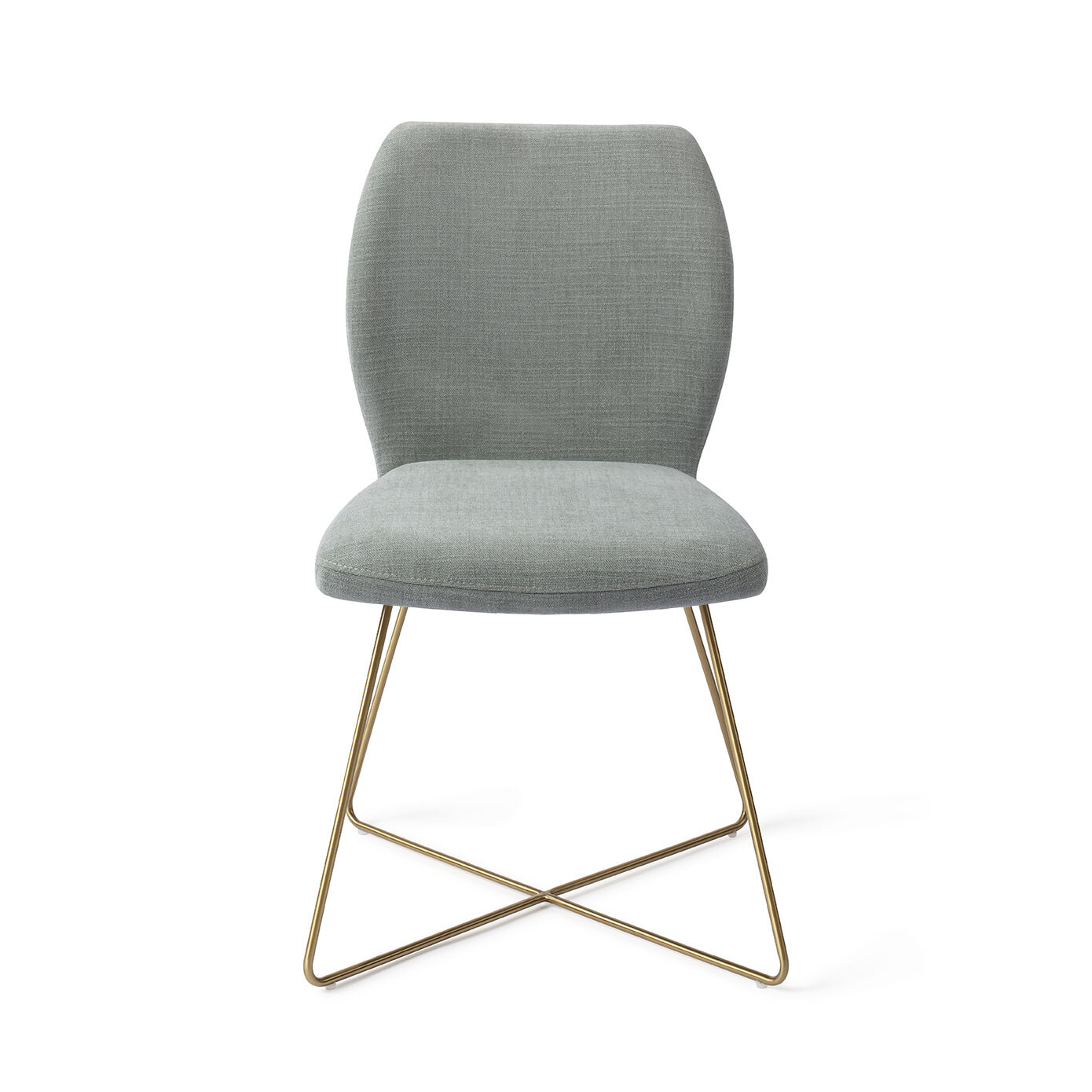 Jesper Home Eetkamerstoel 'Ikata' Cross Gold, kleur Breezy Blue